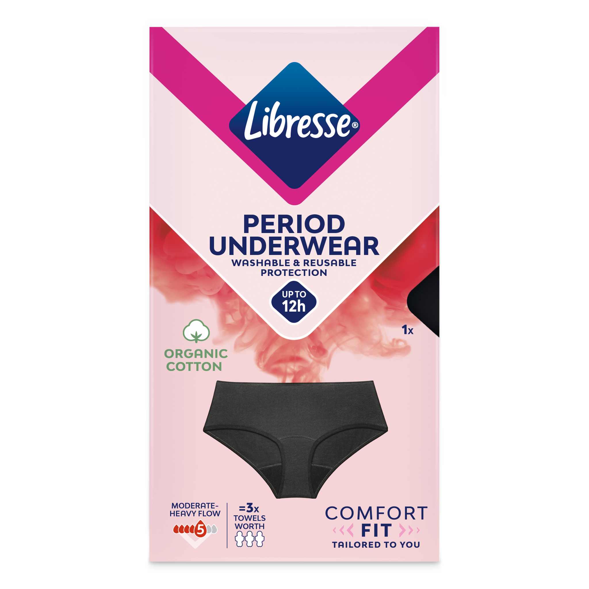 Libresse Intimawear Hipster Menstruatieondergoed Zwart Medium 1 stuk