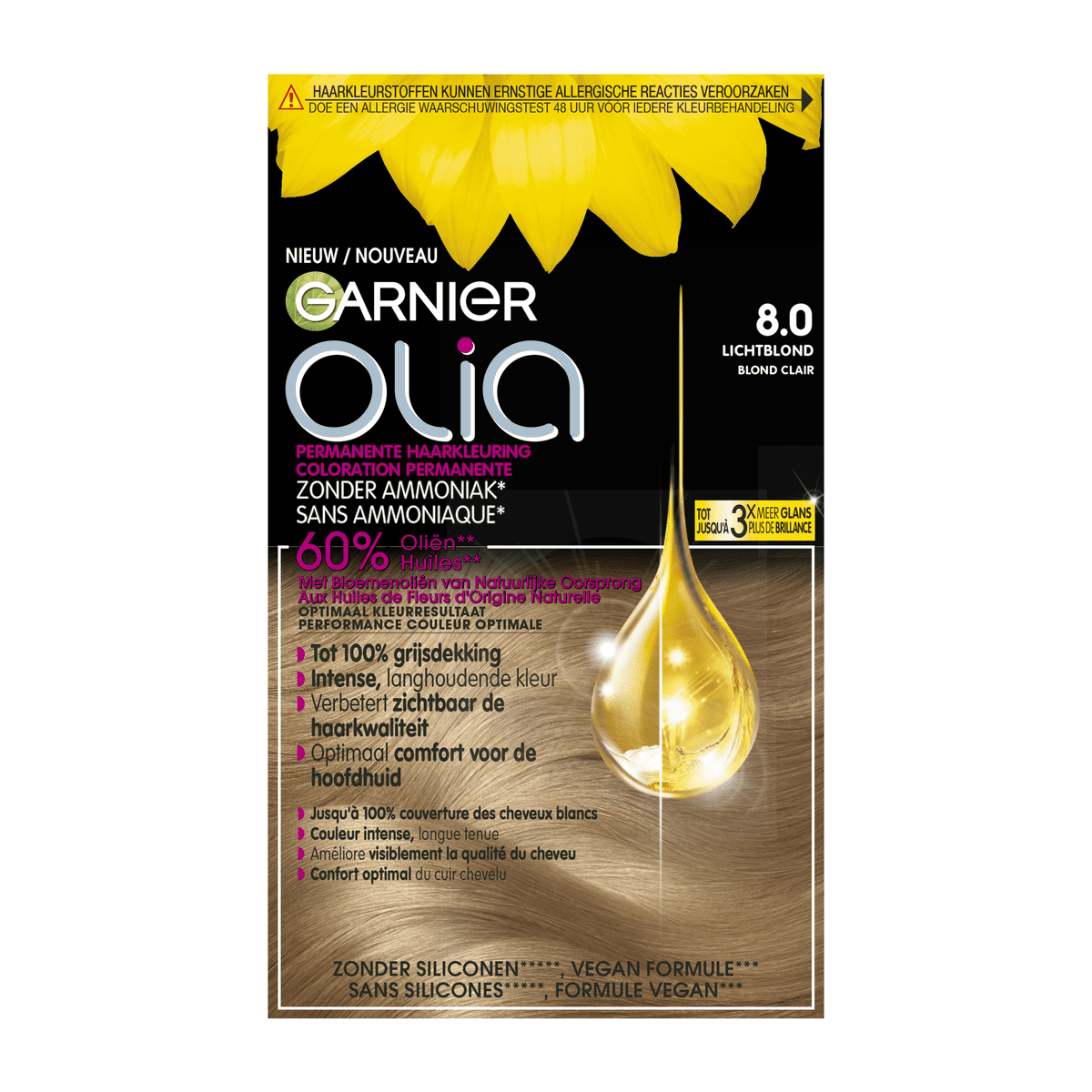Garnier Olia Permanente Haarverf 8.0 Licht Blond