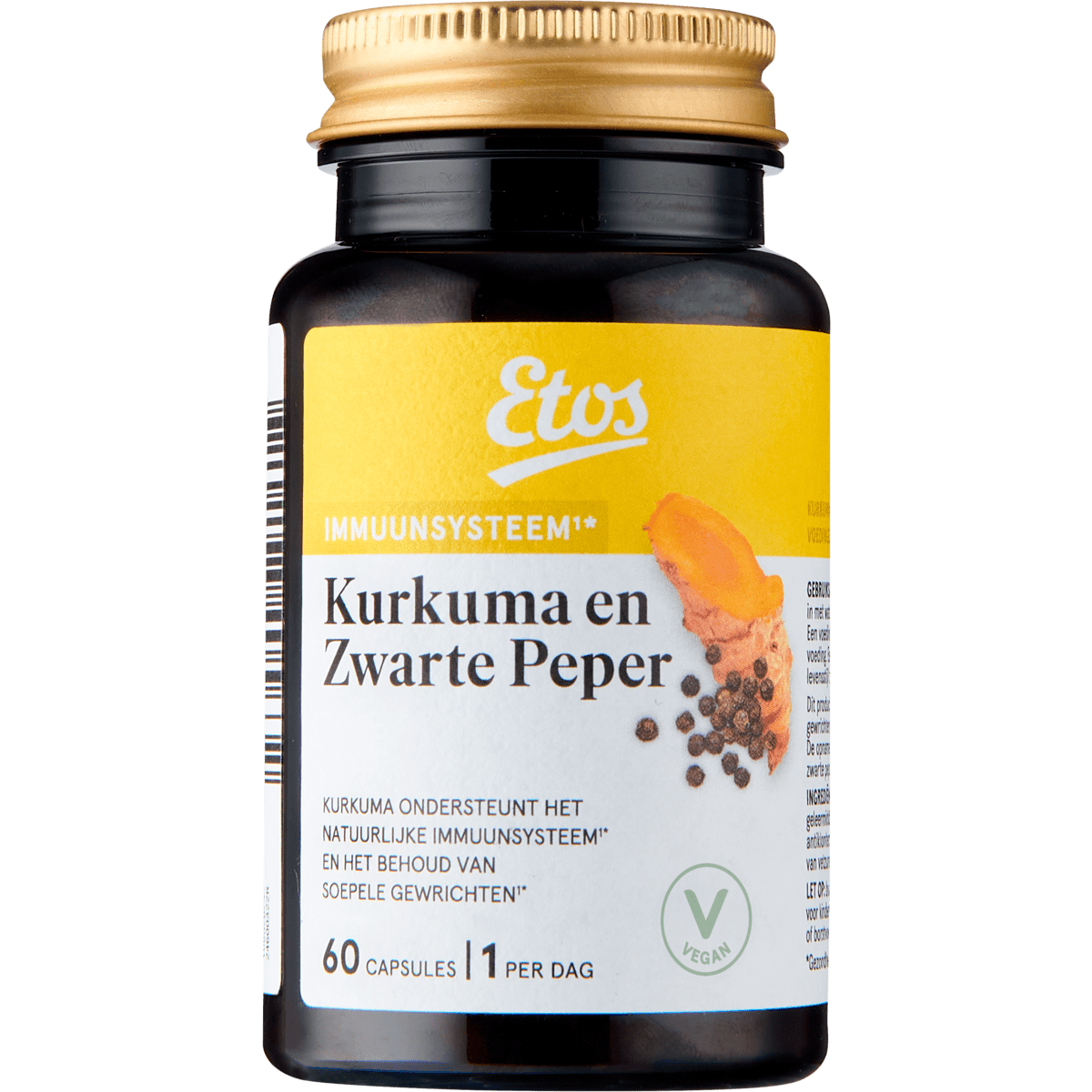 Etos Kurkuma en Zwarte Peper Capsules 60 stuks