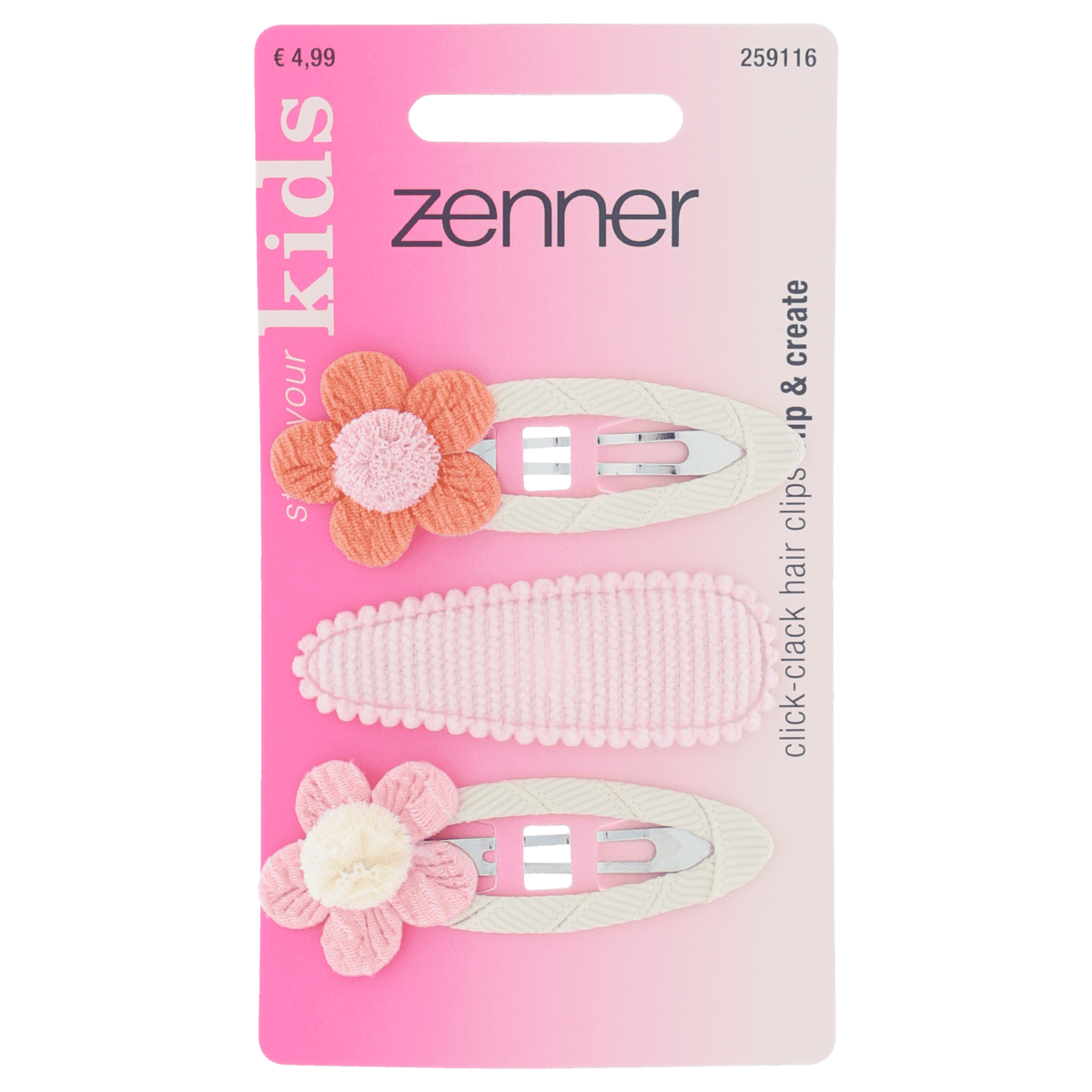 Zenner Klik-klak haarspeld kids 3x