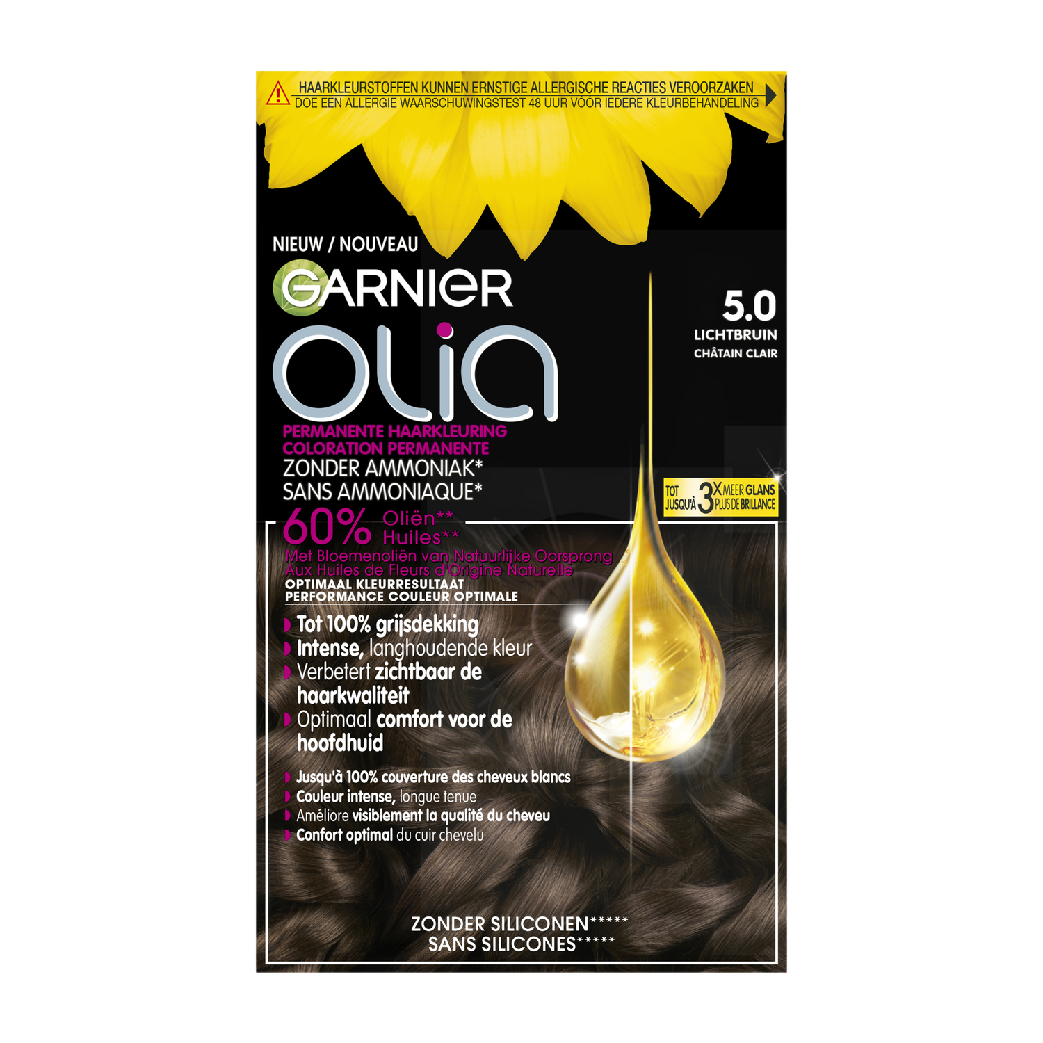 Garnier Olia Permanente Haarverf 5.0 Licht Bruin
