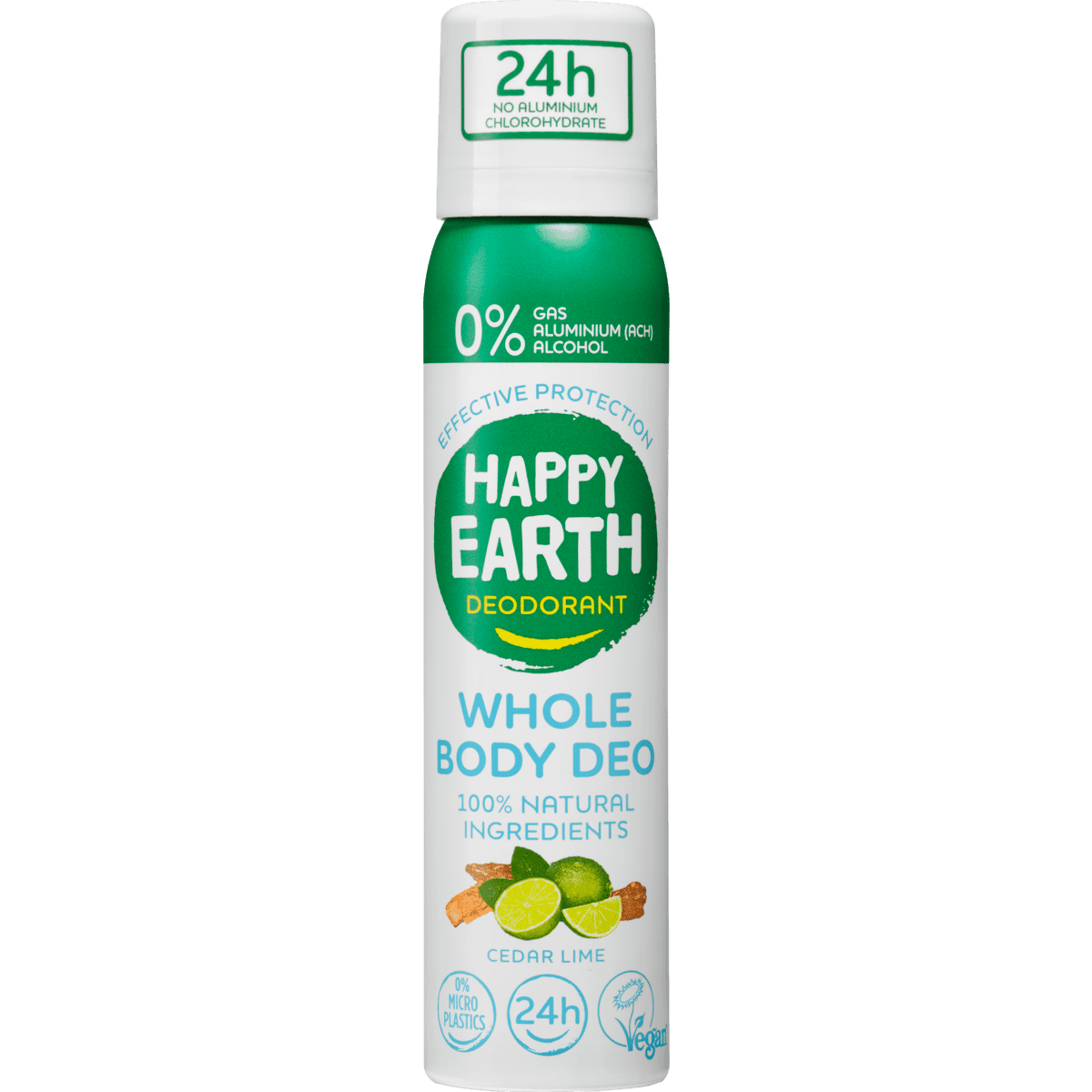 Happy Earth 100% Natuurlijke Whole Body Cedar Lime Deodorant Spray 100 ML