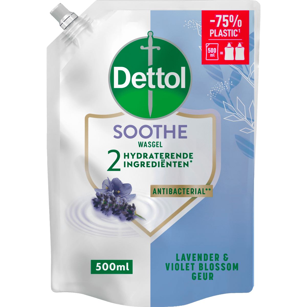 Dettol Soothe Lavendel Antibacteriële Handzeep Navulzak 500 ML