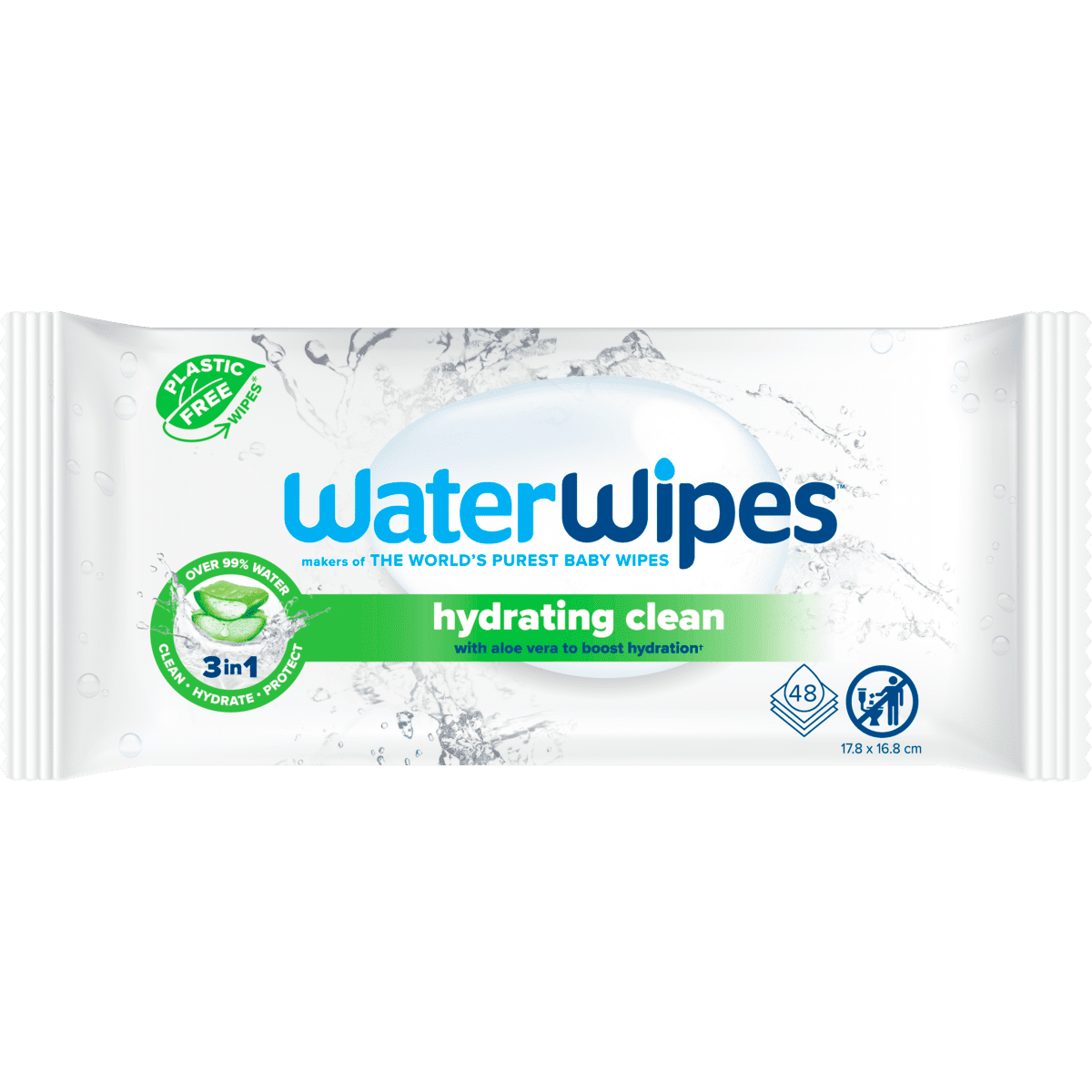 WaterWipes Hydrating Clean Billendoekjes 48 stuks