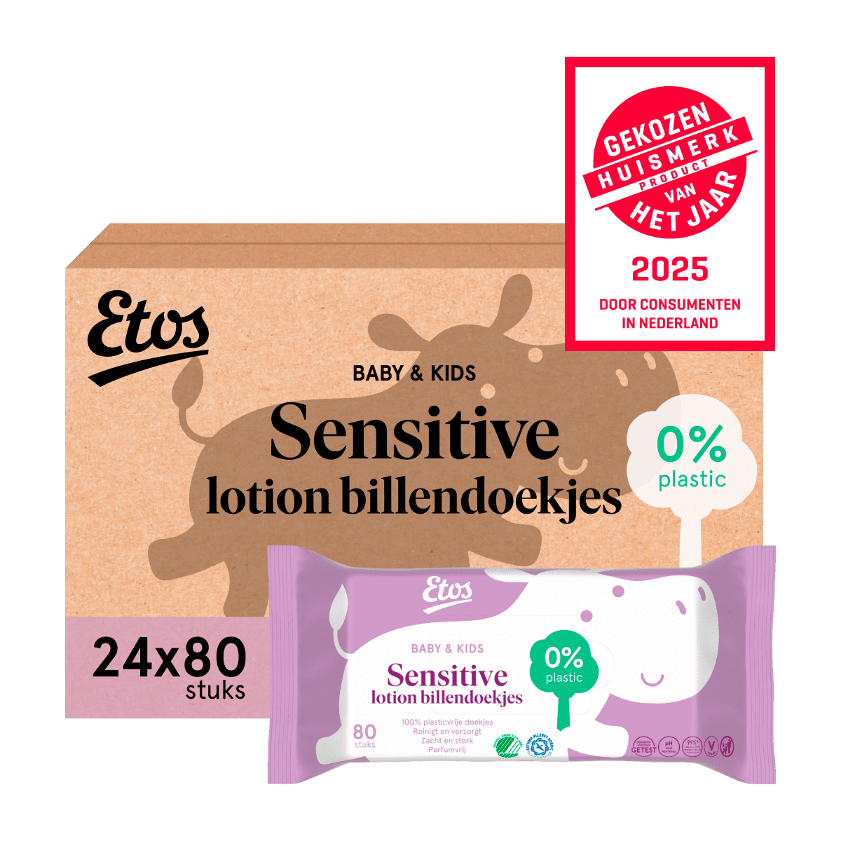 Etos Baby & Kids Sensitive Lotion Billendoekjes 24x80 stuks