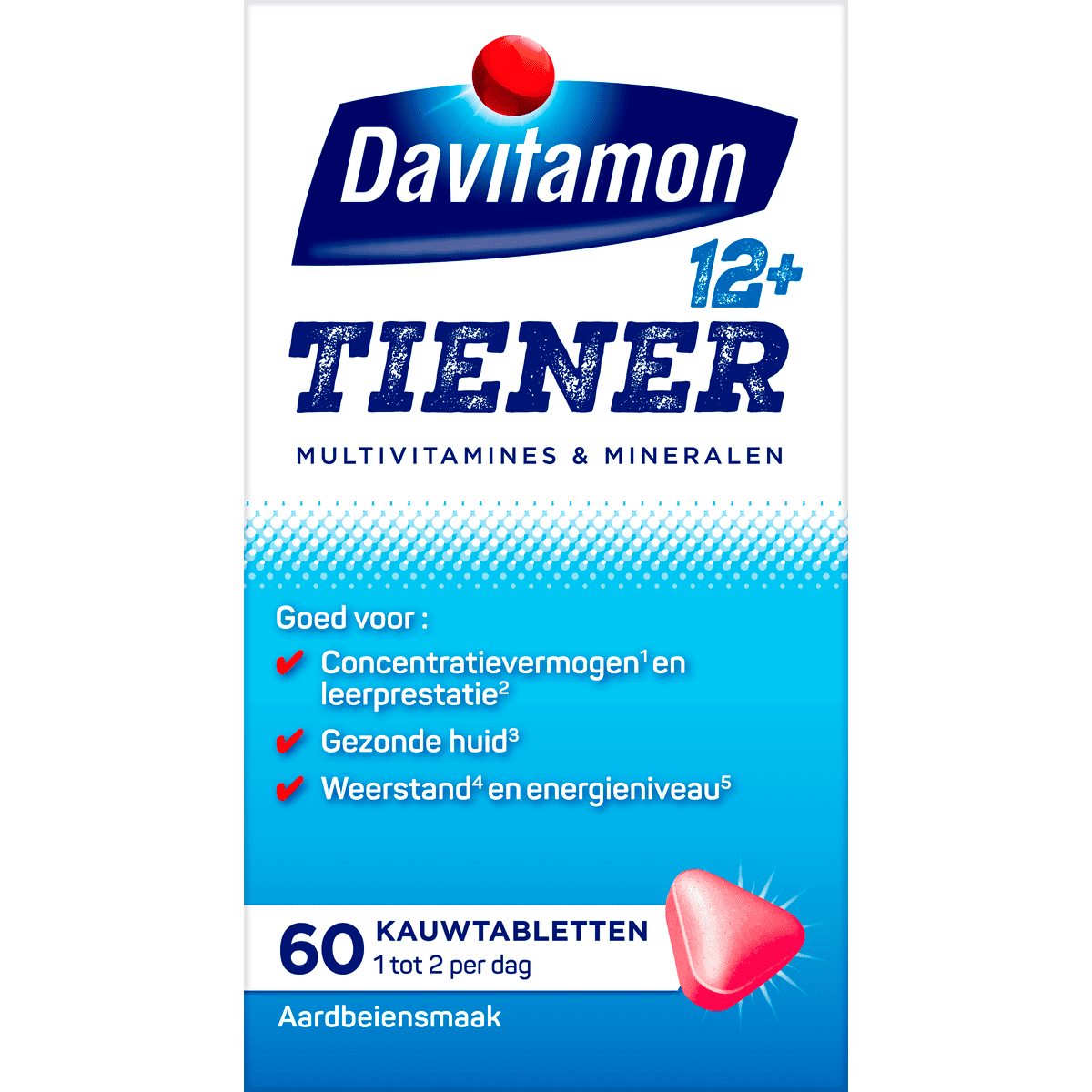 Davitamon Multi 12+ Kauwvitamines Aardbei 60 Stuks