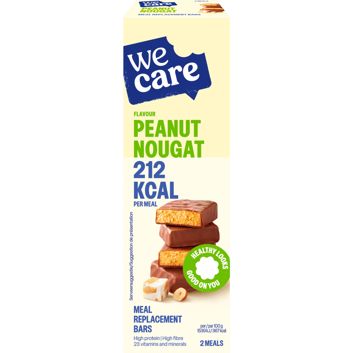 WeCare Bars Peanut Nougat 2 stuks