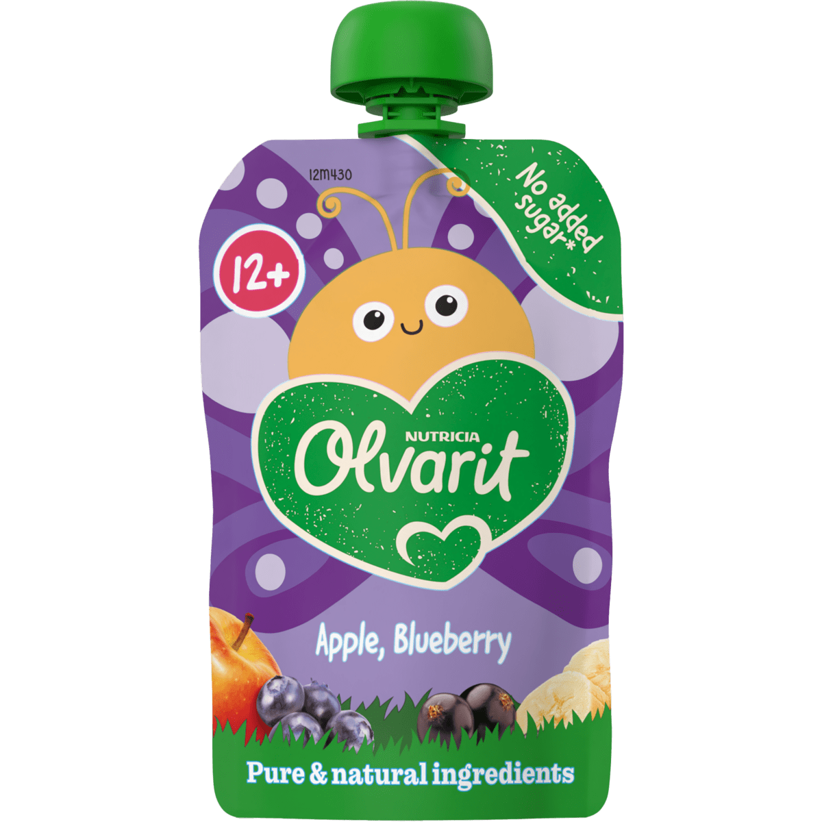 Olvarit Knijpfruit Appel Banaan Zwarte Bes 12+ Maanden 100 gram