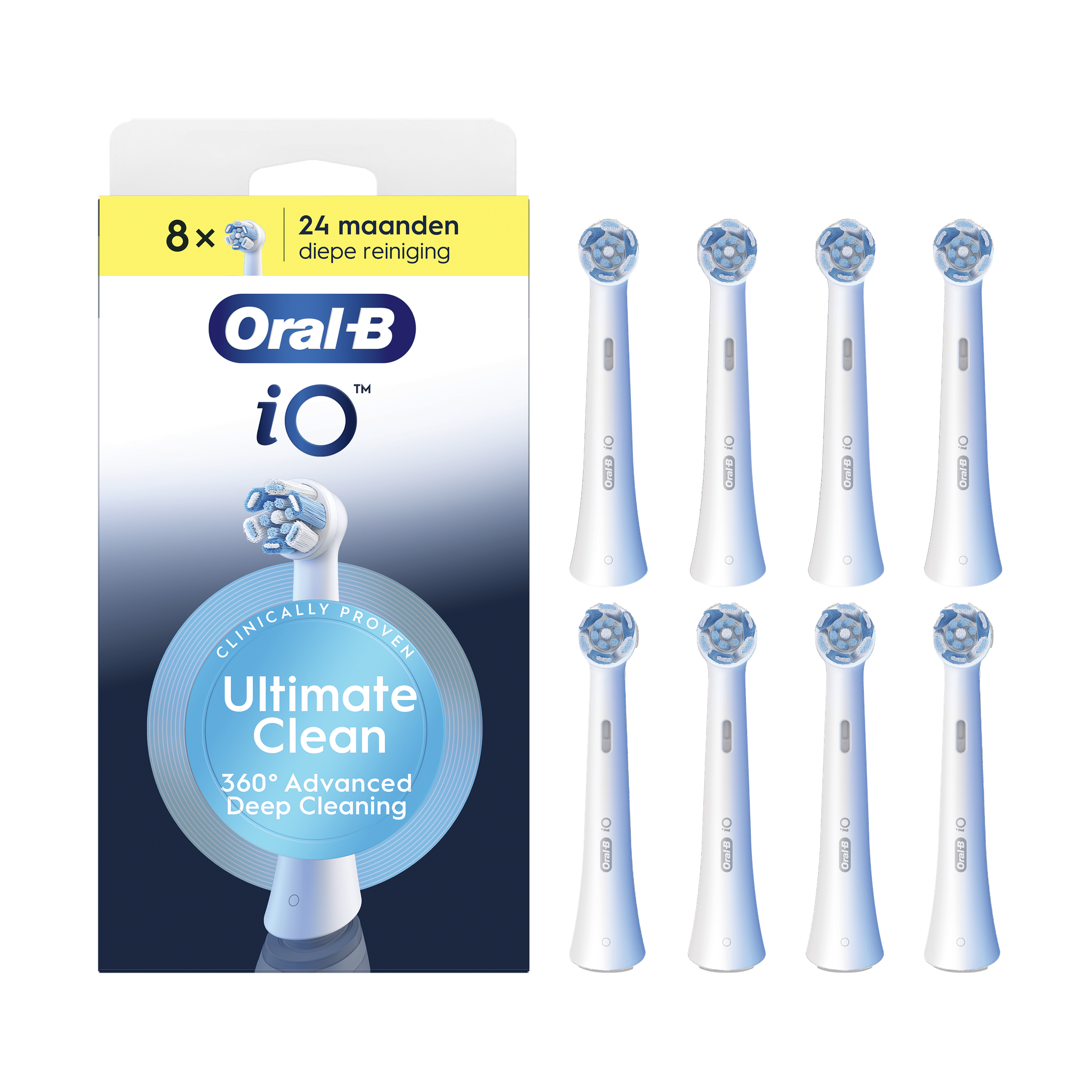 Oral-B iO Ultimate Clean Opzetborstels Wit 8 Stuks