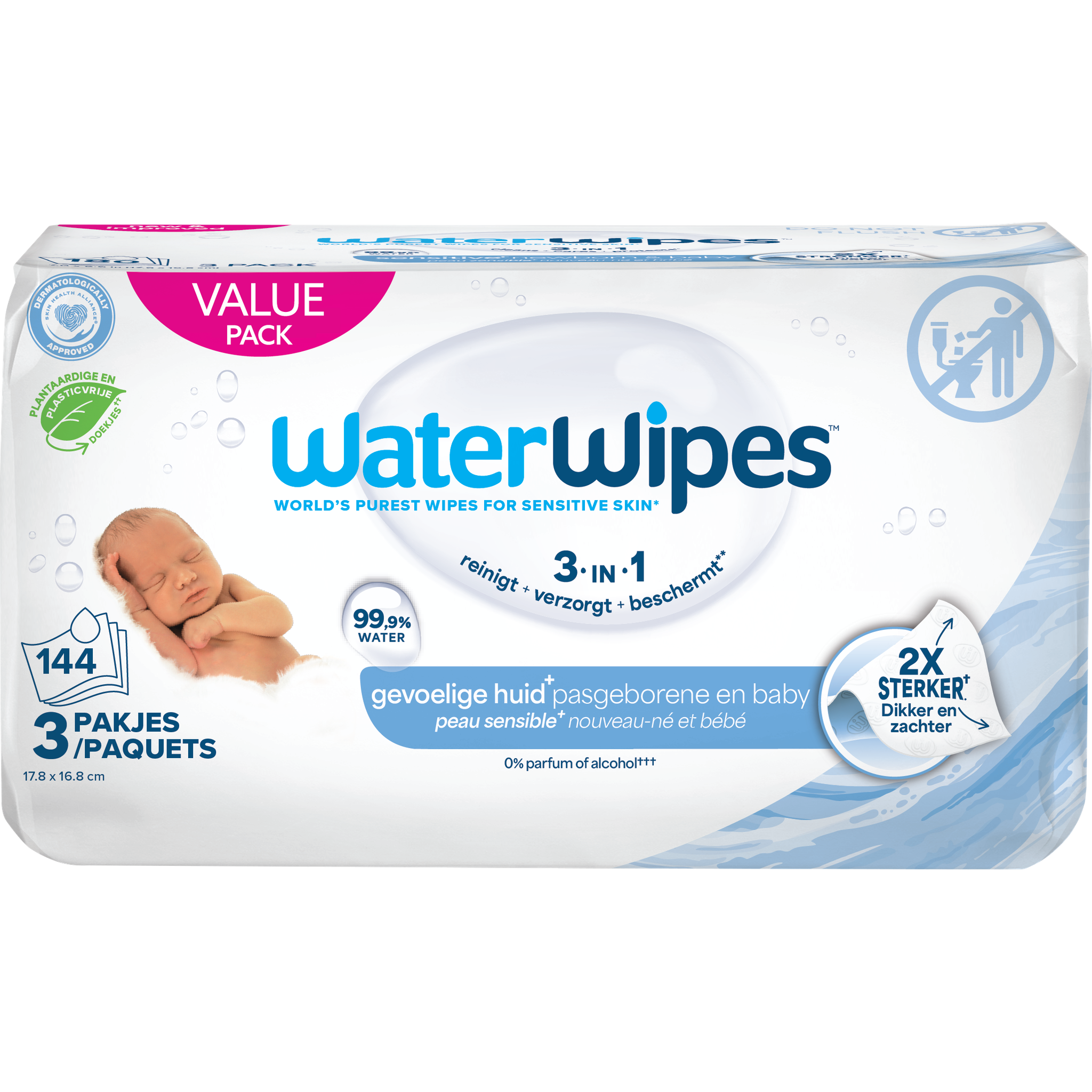 WaterWipes Billendoekjes 3x48 stuks