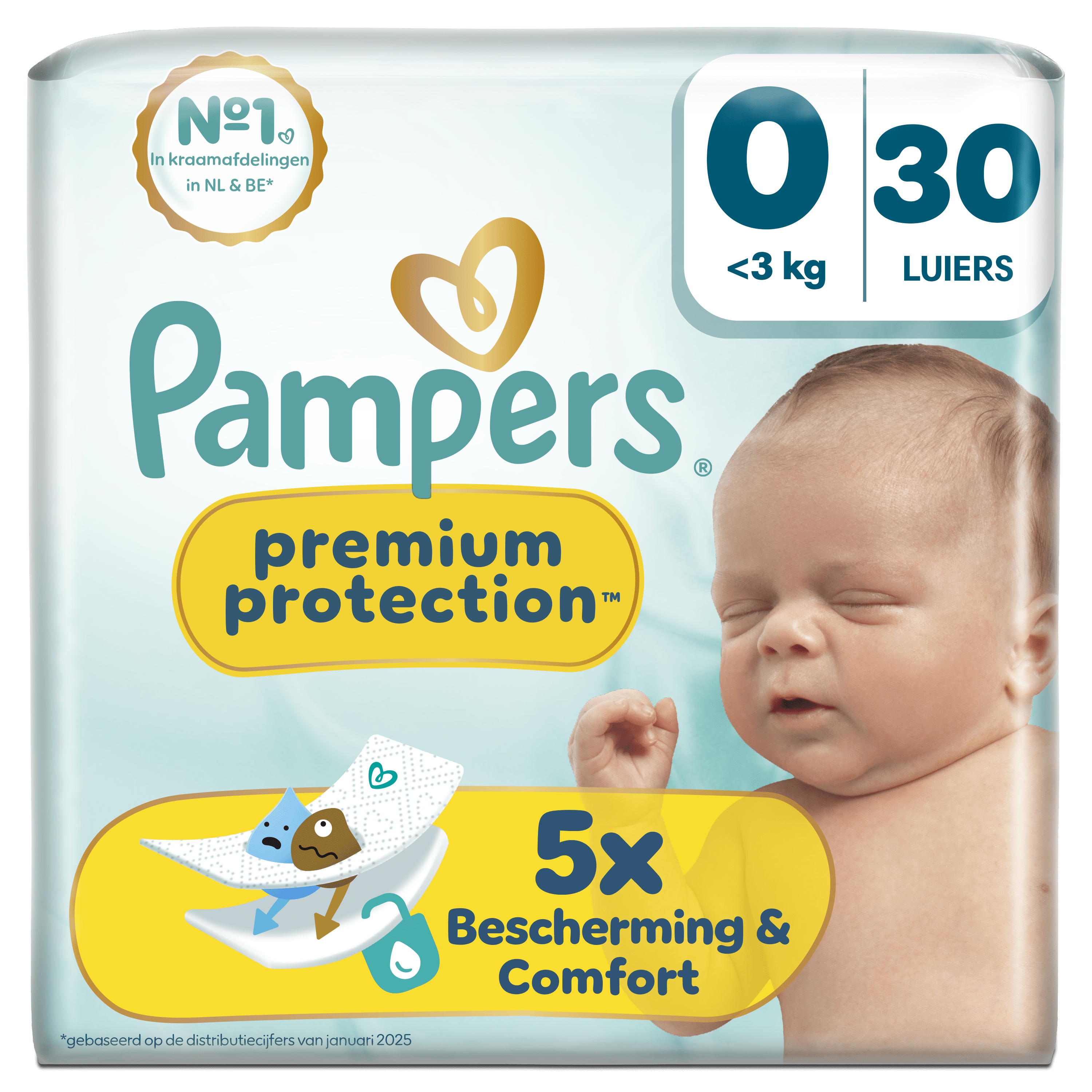 Pampers Premium Protection Luiers Maat 0-3 kg 30 stuks