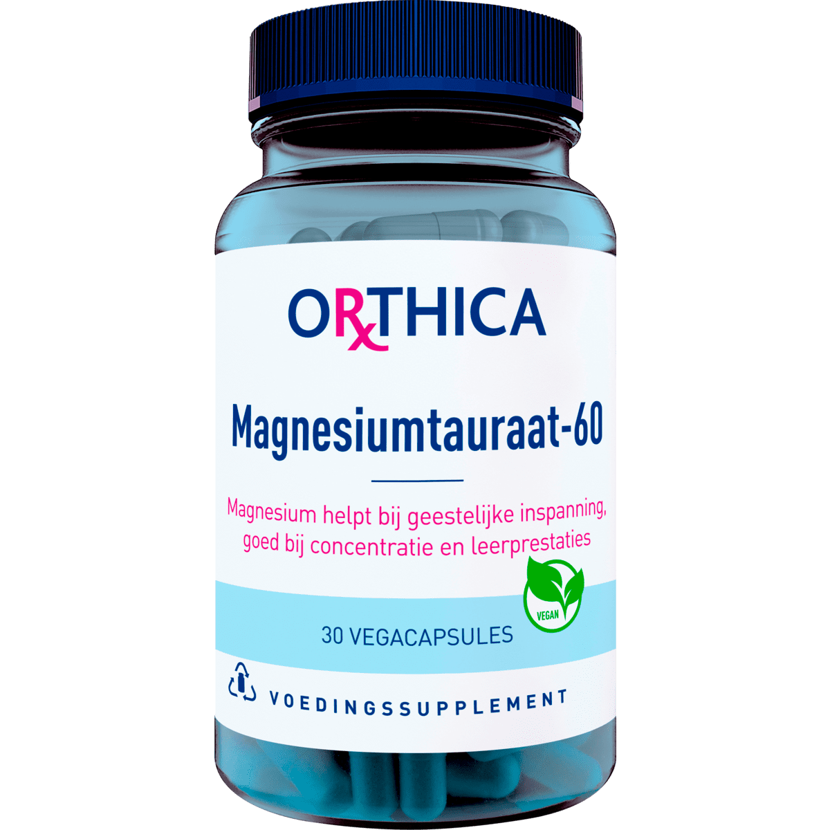 Orthica Magnesium Tauraat Vegan Capsules 30 stuks