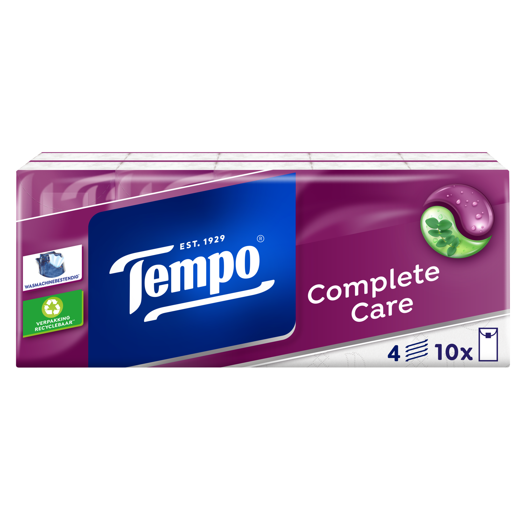 Tempo Complete Care 4-Laags Zakdoekjes 10x10 stuks