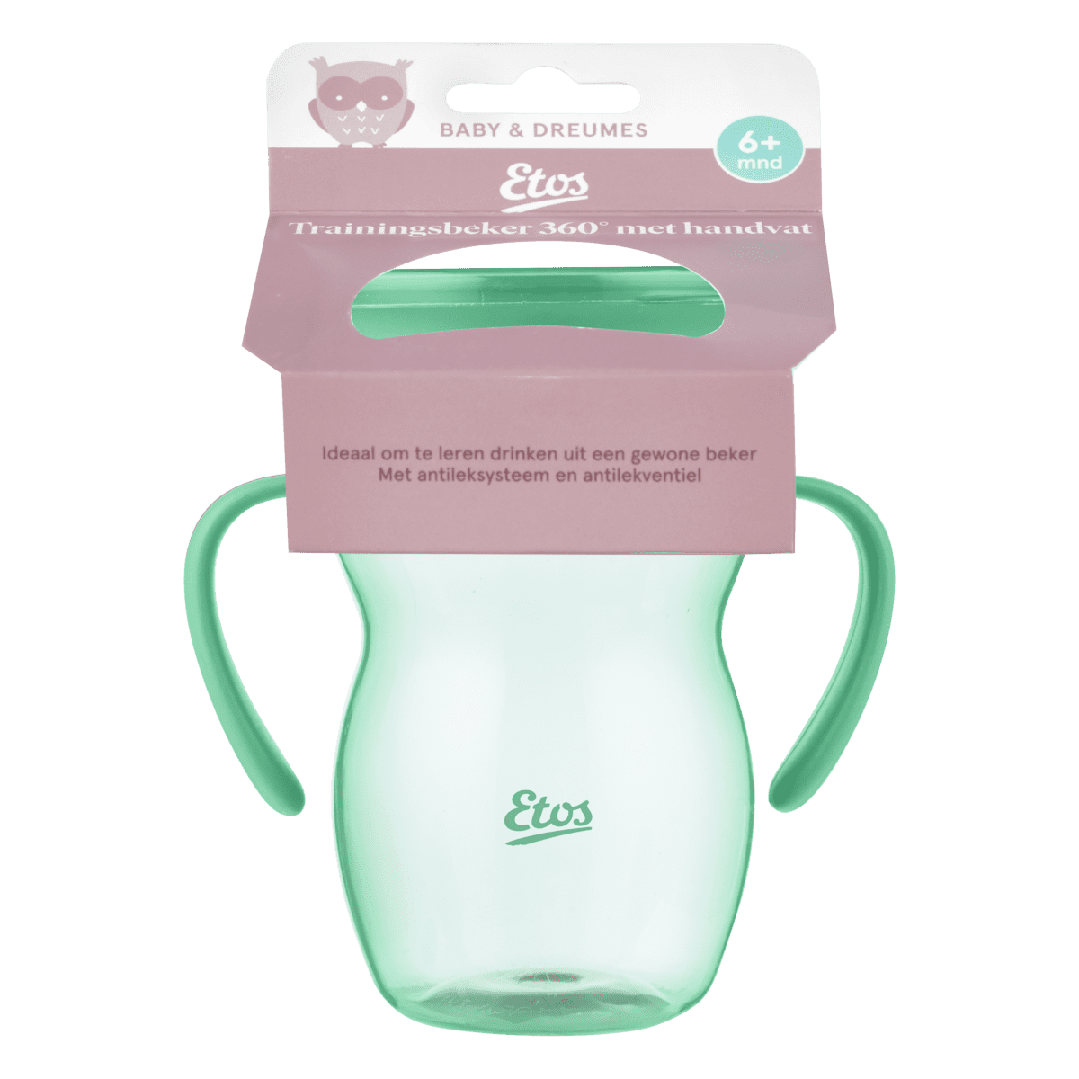 Etos 360° Trainingsbeker Met Handvaten Groen 270 ML