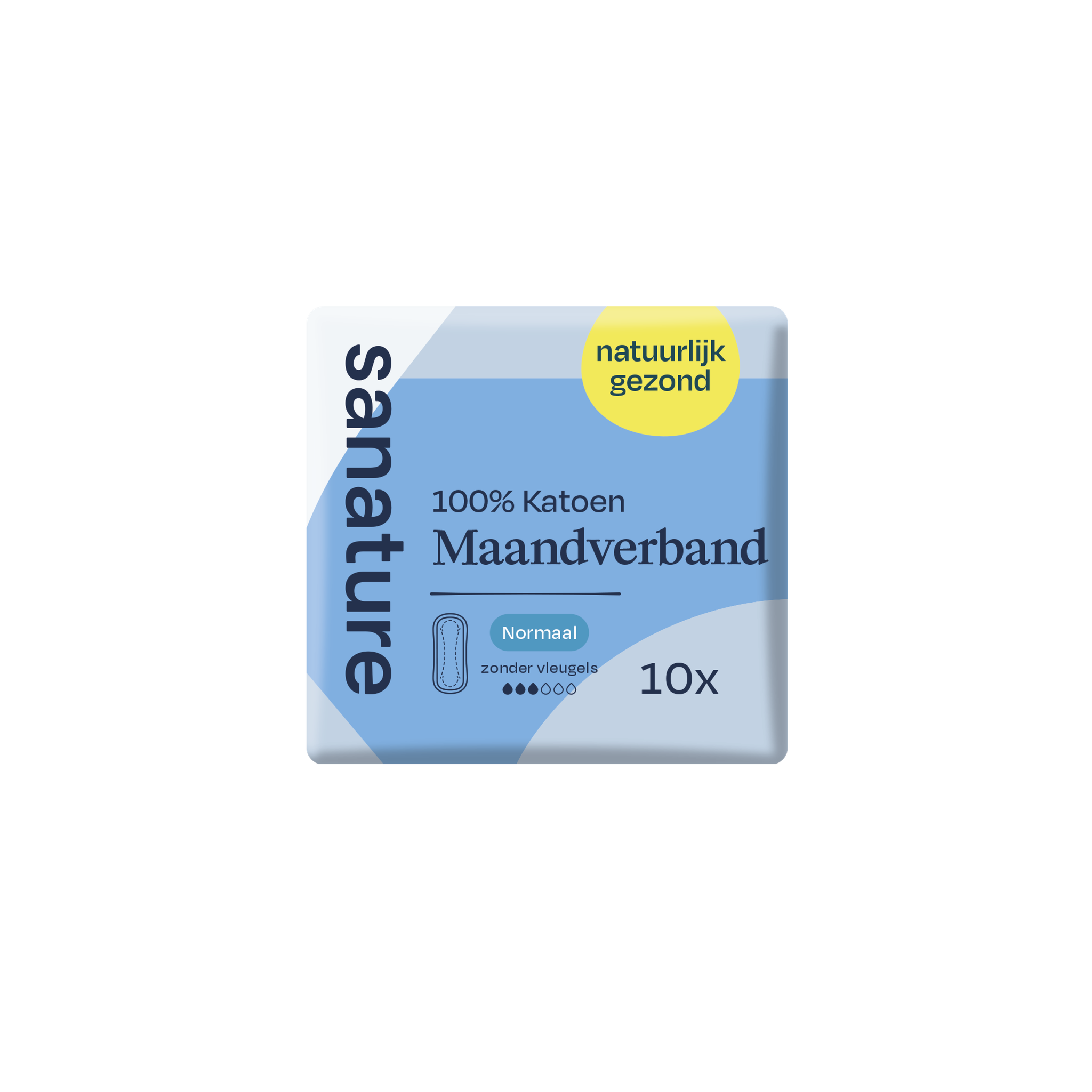 Sanature 100% Katoenen Maandverband Ultra Normaal Zonder Vleugels 10 stuks