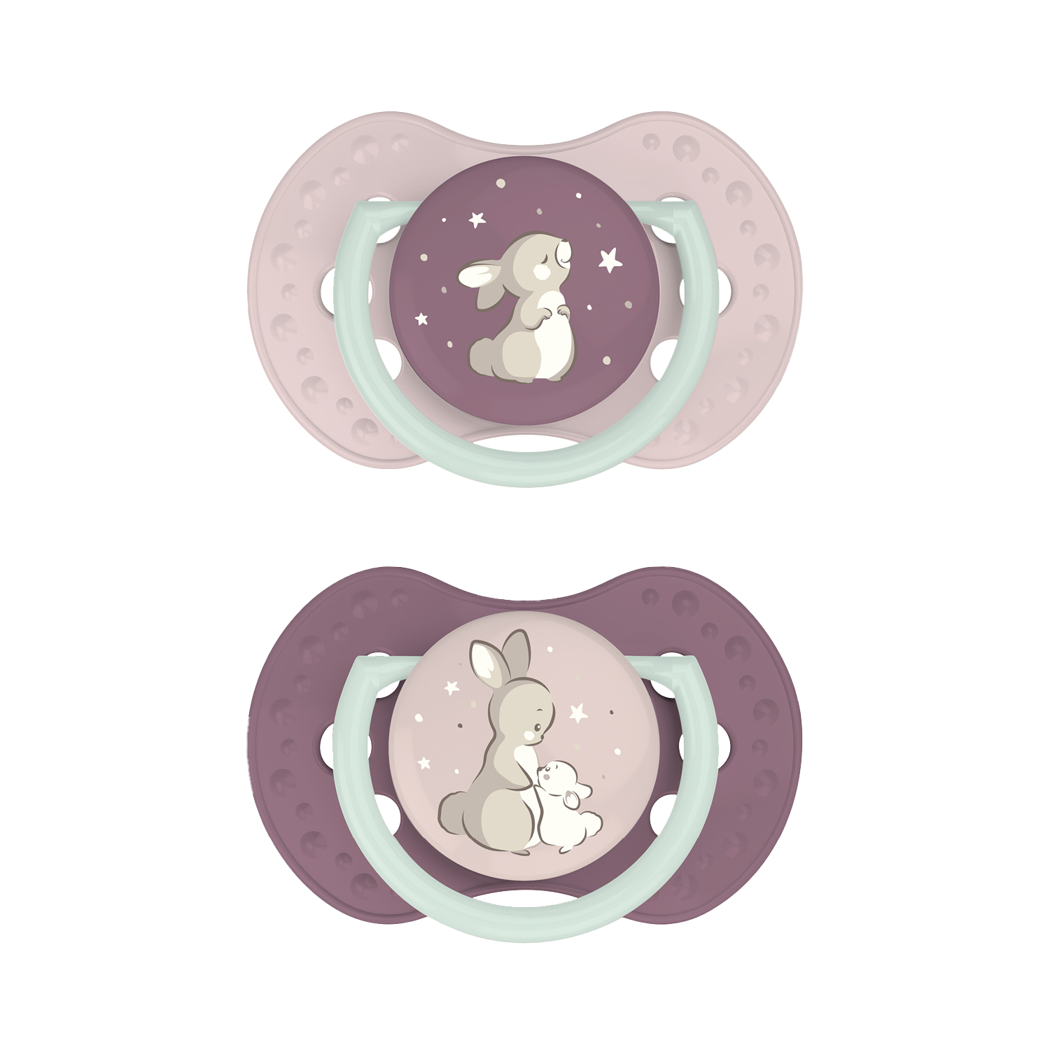 Difrax LOVI Dynamic Fopspeen 6-18M Night & Day Girl 2 stuks