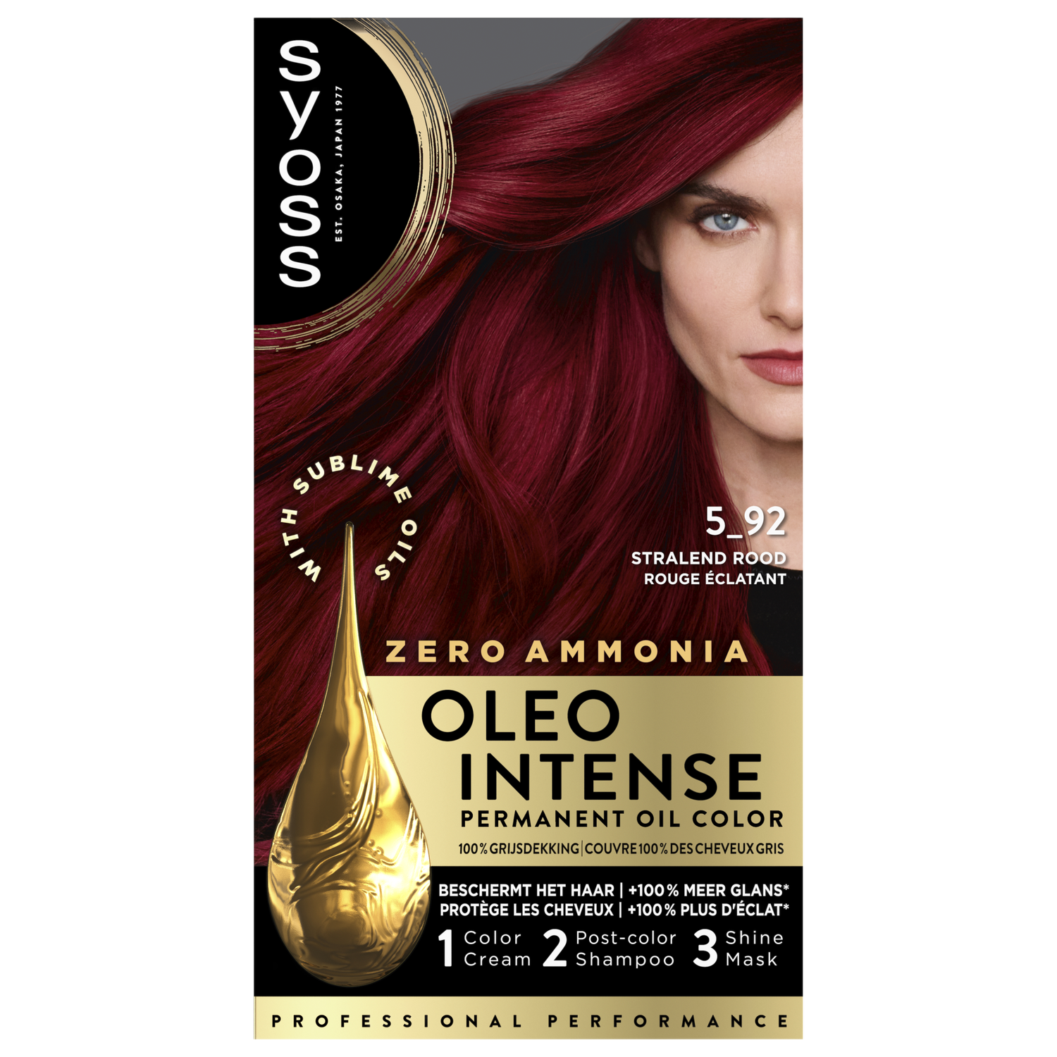 Syoss Oleo Intense Permanente Haarkleuring 5-92 Stralend Rood/Rouge Eclatant