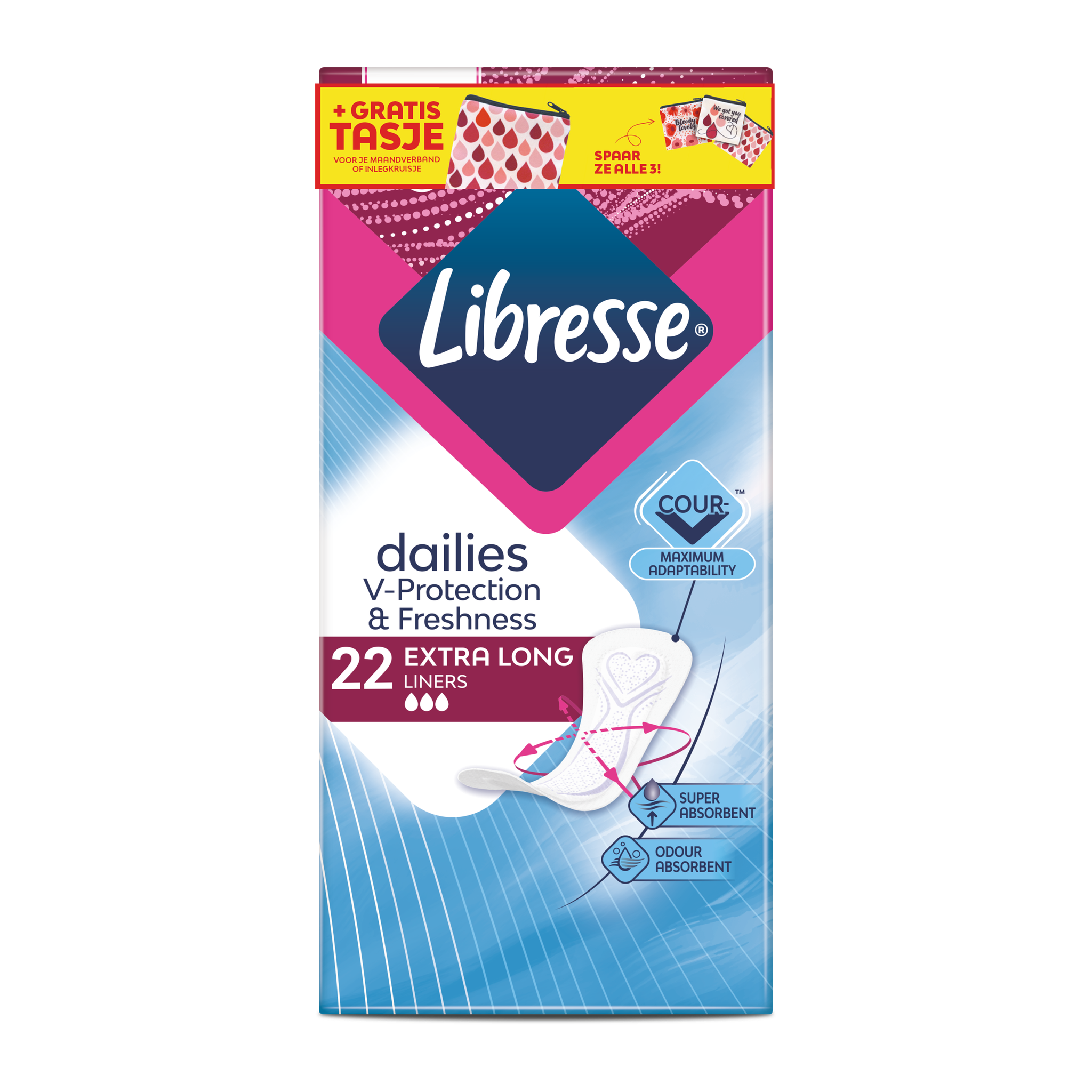 Libresse Dailies Inlegkruisjes Extra Long 22 stuks