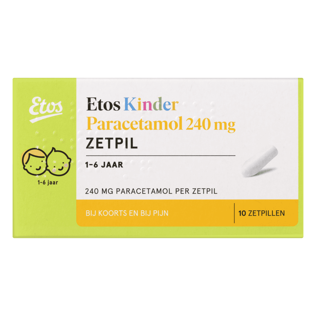 Etos Kinderparacetamol 240 MG Zetpil 10 stuks