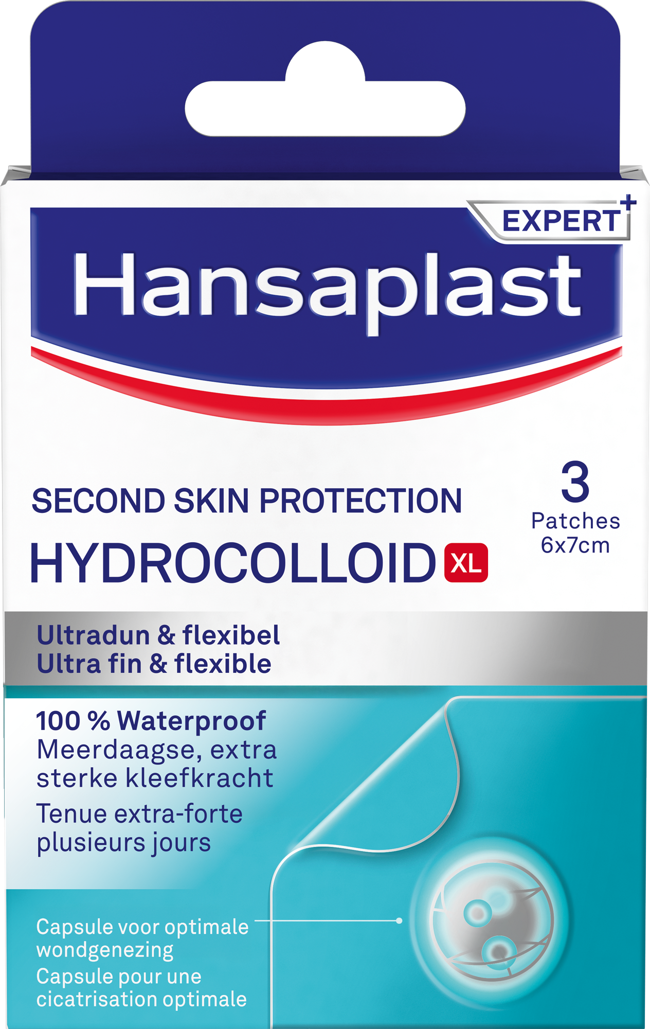 Hansaplast Second Skin Waterproof en Transparante XL Eilandpleisters 3 stuks