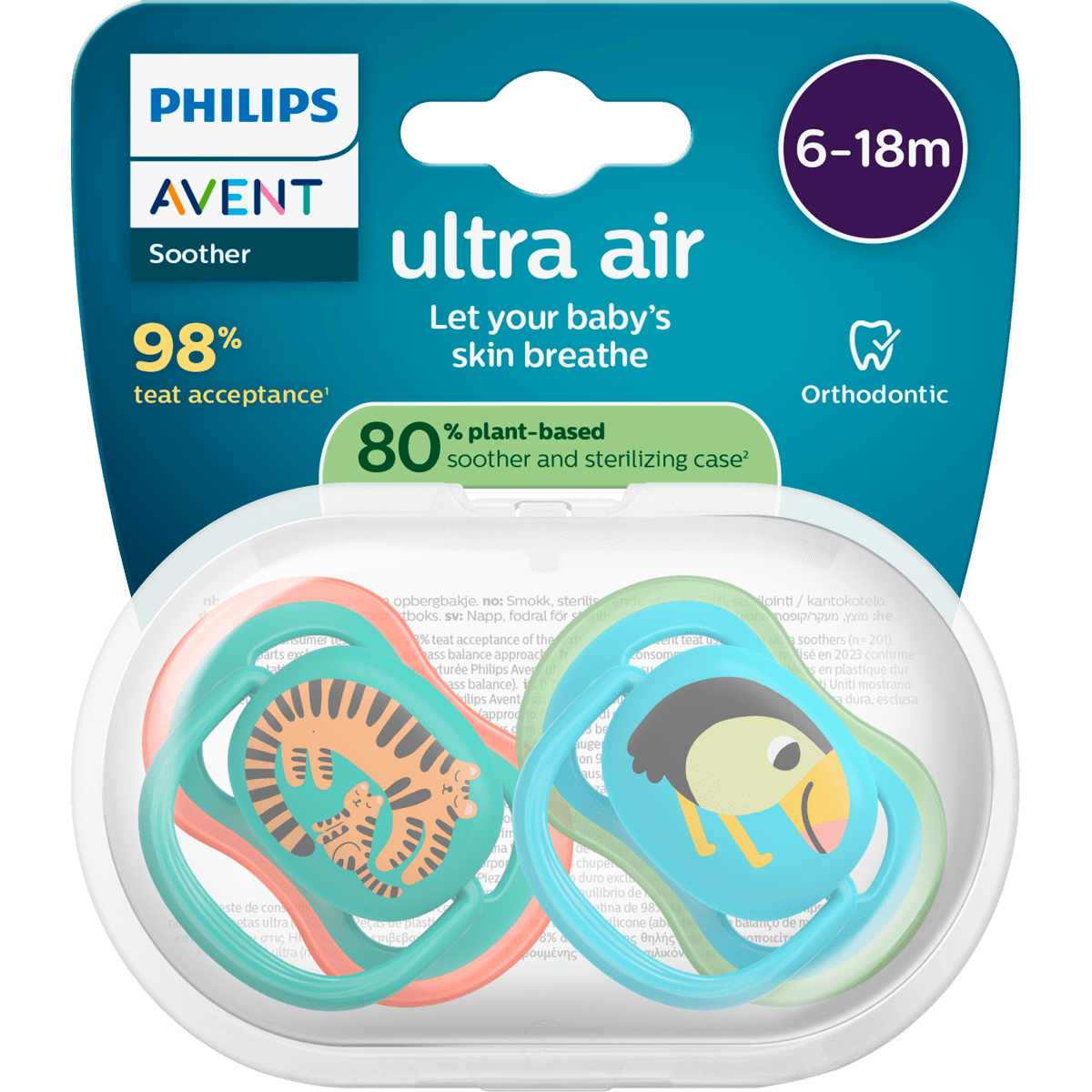 Philips Avent Fopspeen Ultra Air Day 6-18M SCF087/11 2 stuks