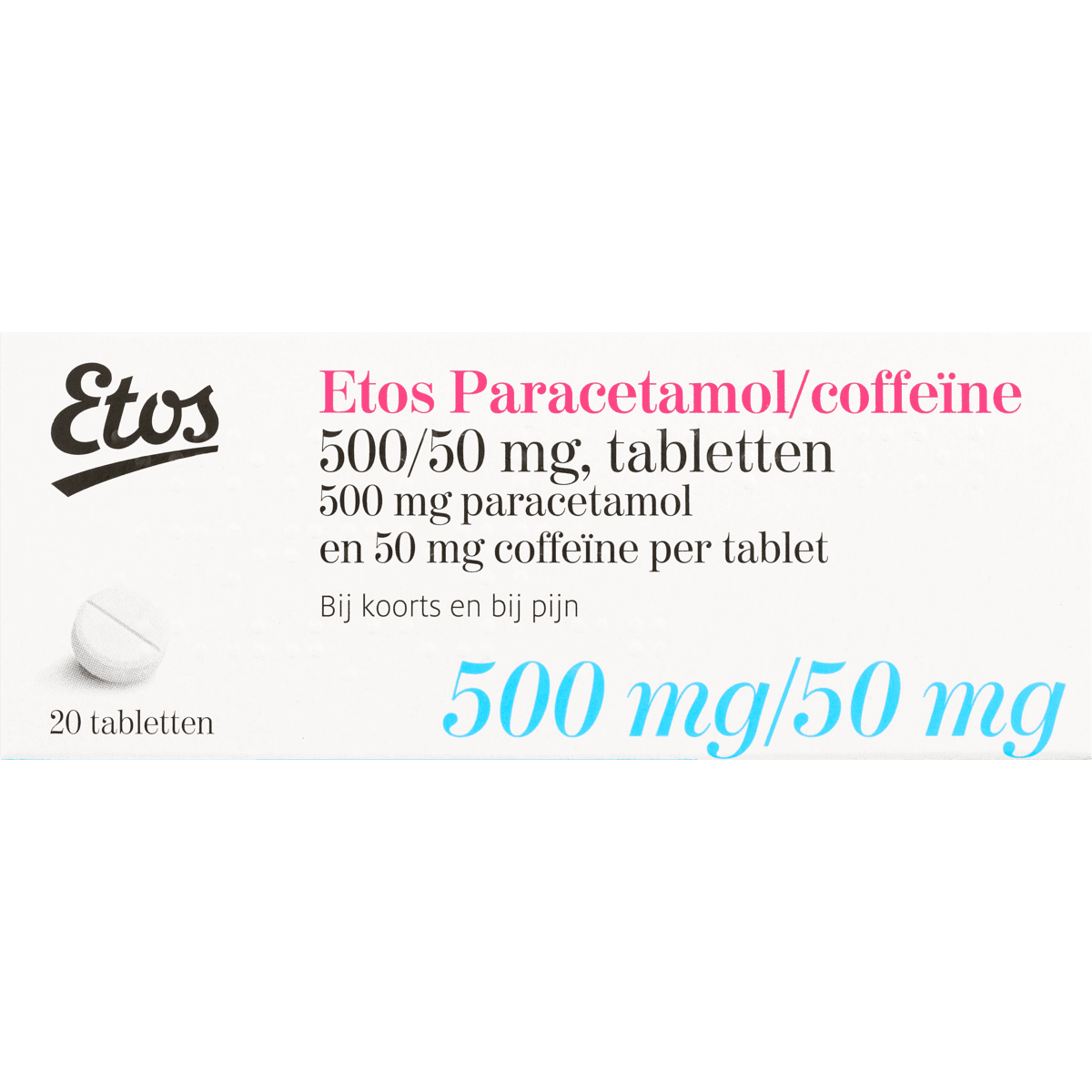 Etos Paracetamol/Coffeïne 500/50 mg Tabletten 20 EA Etos