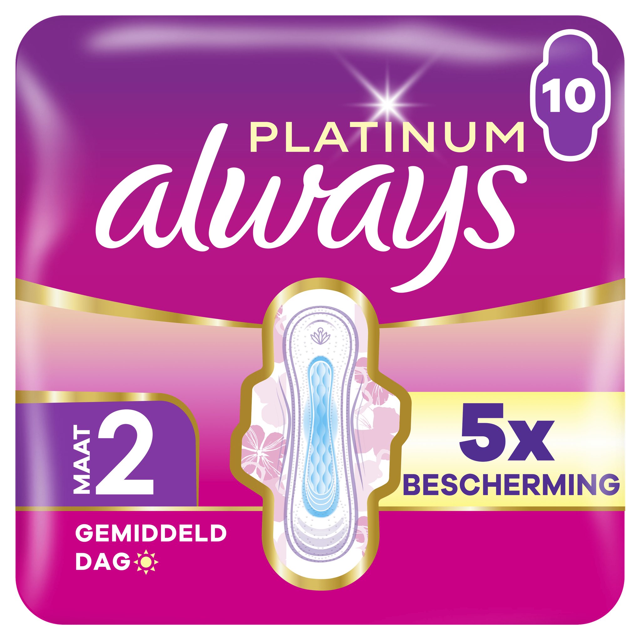 Always Maandverband Platinum Long 10 stuks