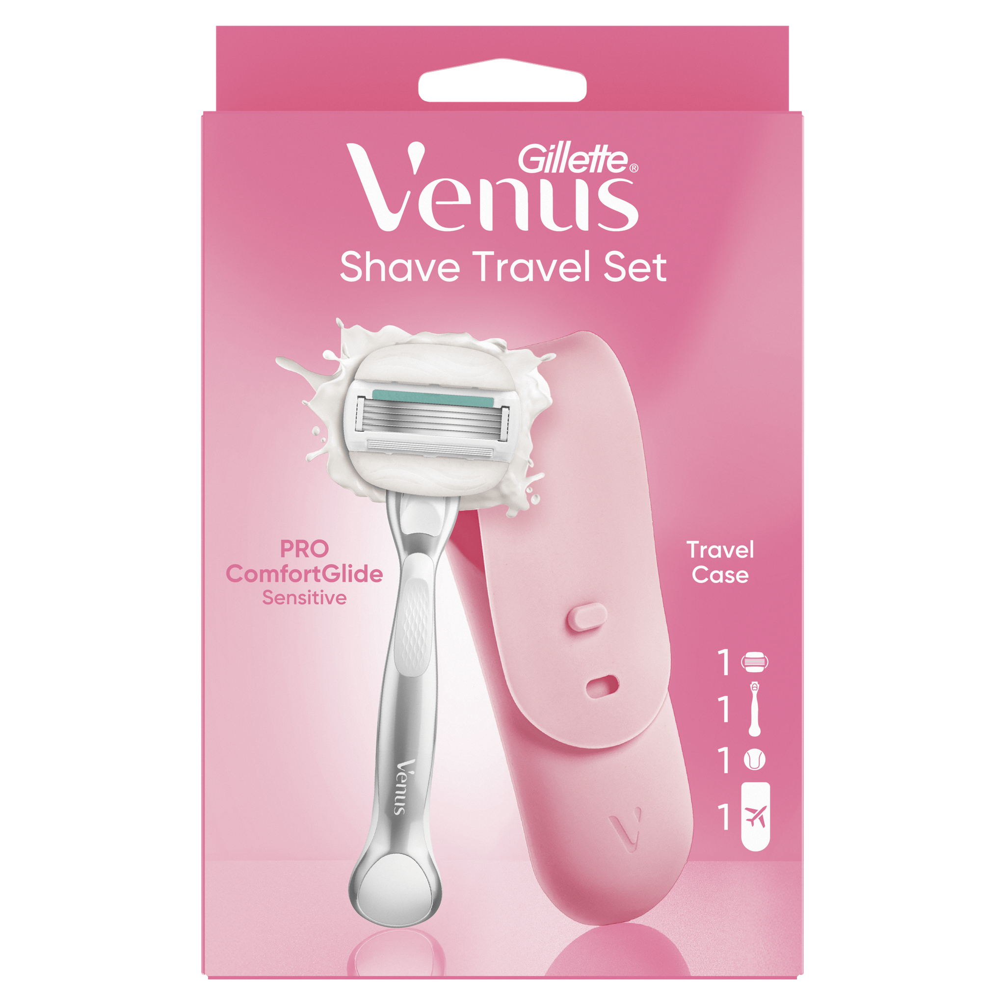 Gillette Venus Pro ComfortGlide Sensitive Scheersysteem met Travelcase