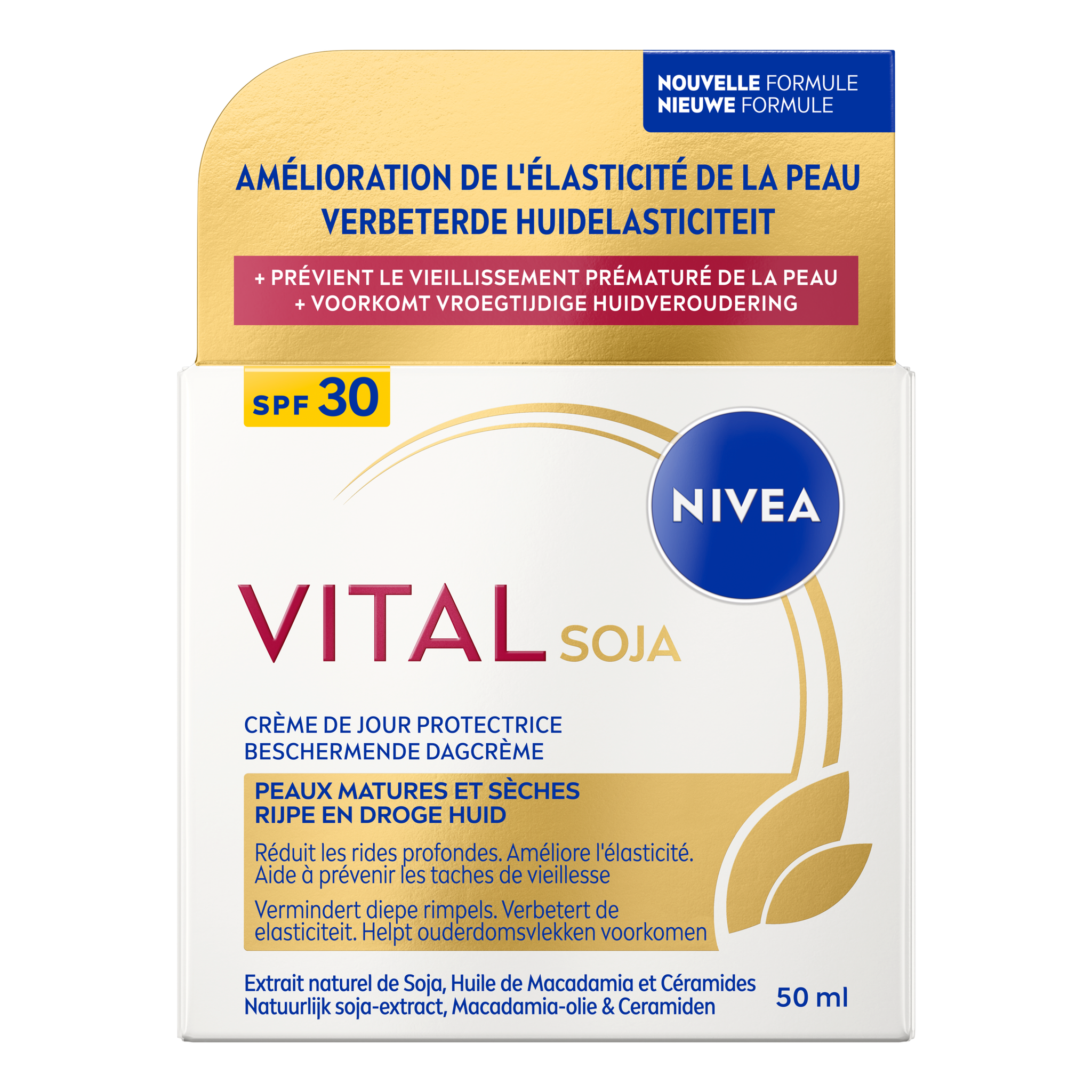 値下げしましたsagina RAEVA VITALIZING CREAM 30g NIVEA Vital Soja Verstevigende Dagcrème SPF 30 Oudere Huid 50 ML