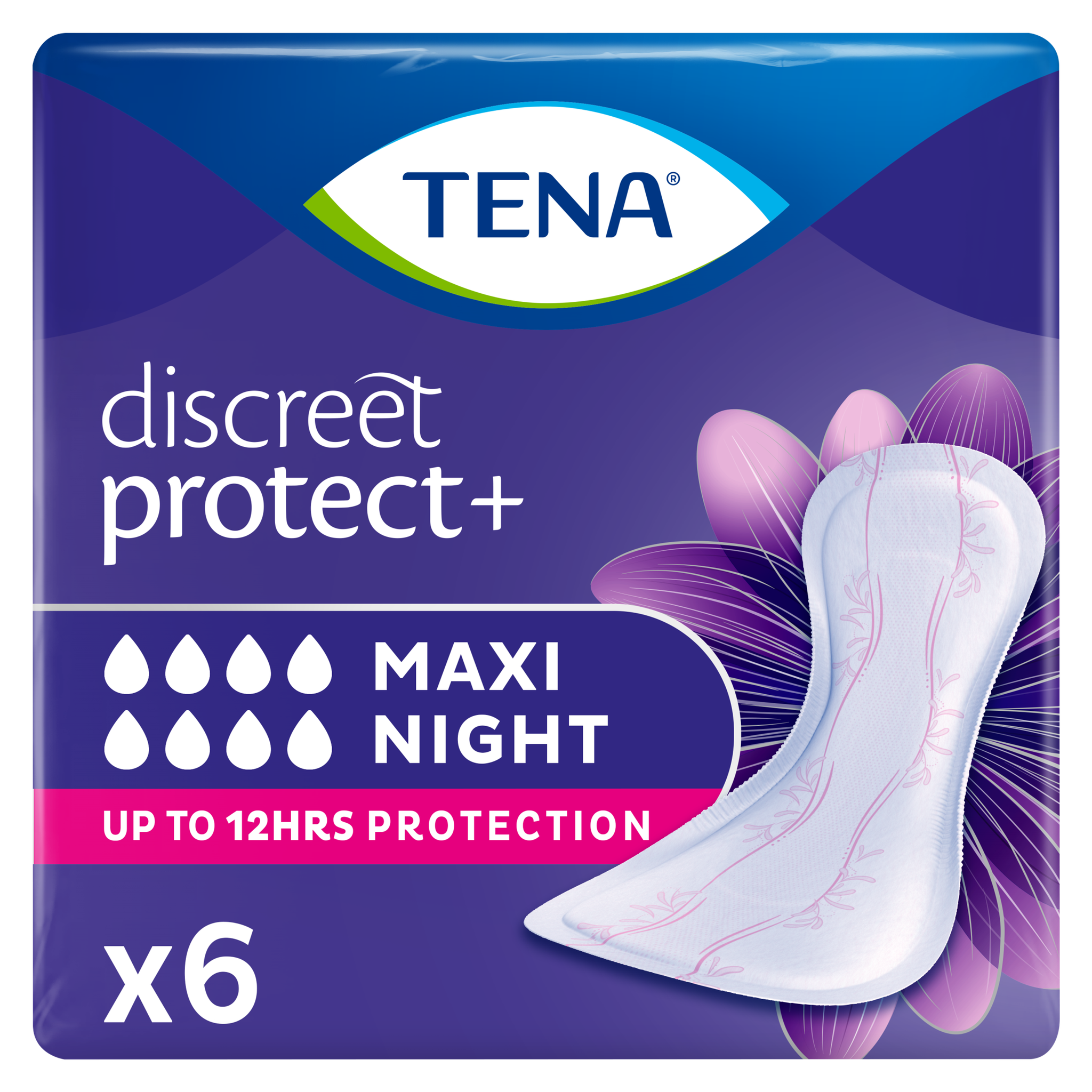 TENA Discreet Protect+ Maxi Night Incontinentieverband 6 stuks