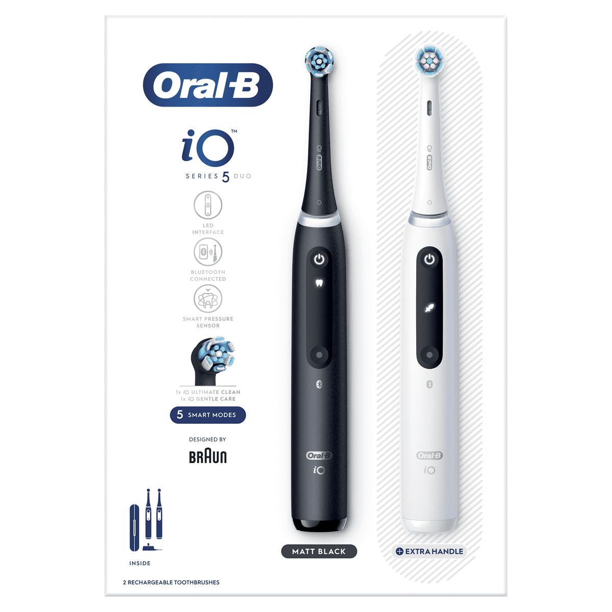 OralB iO 5 Zwart & Wit 2 Elektrische Tandenborstels By Braun 2 EA Etos OralB iO 5 Zwart & Wit 2 Elektrische Tandenborstels By Braun 2 EA Etos