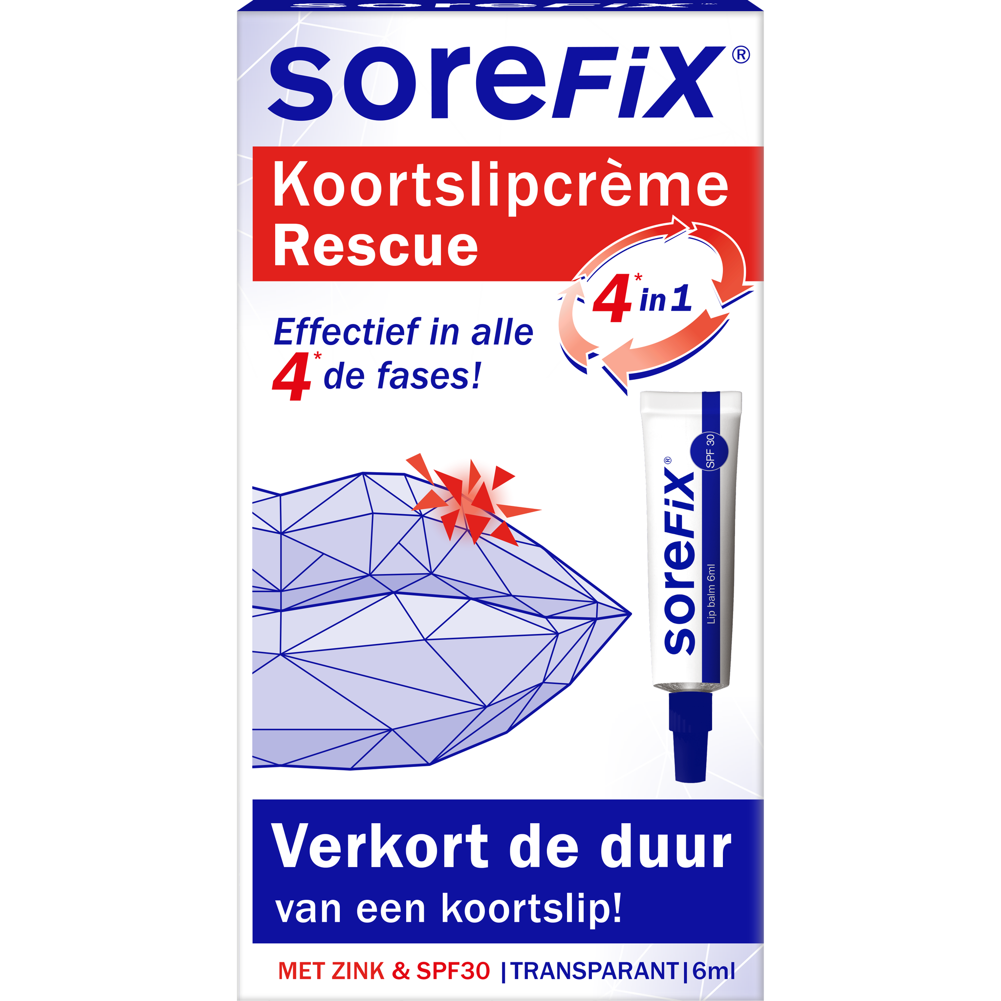 SoreFix Rescue Op Zink Gebaseerde Koortslipcr�me 6 ML