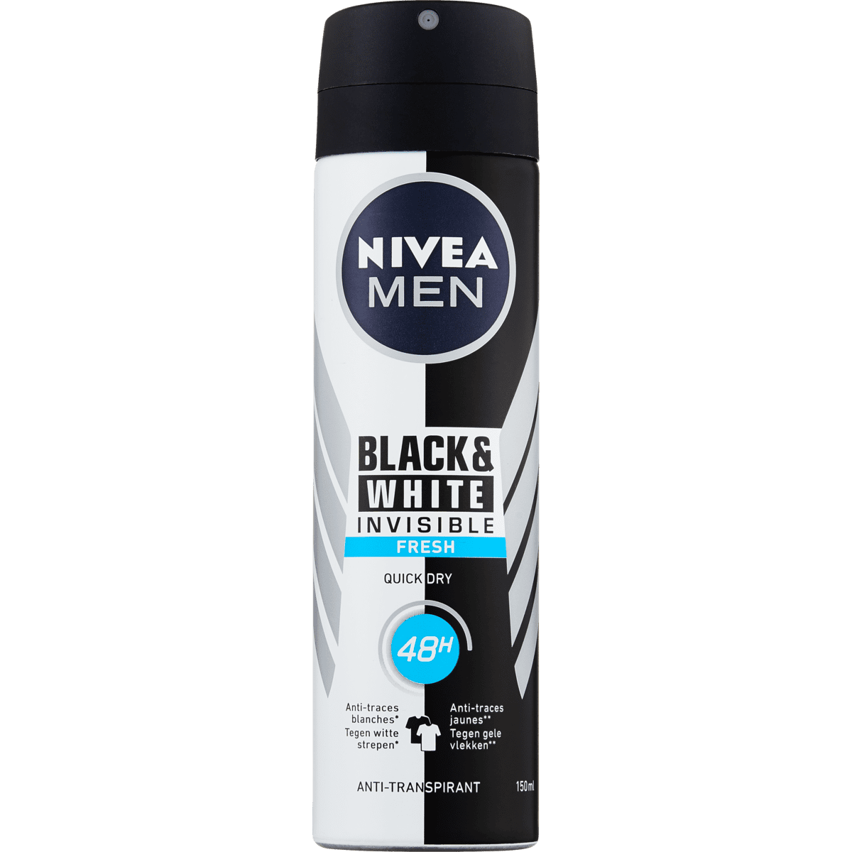 NIVEA MEN Black & White Invisible Fresh Deodorant Spray 150 ML Etos