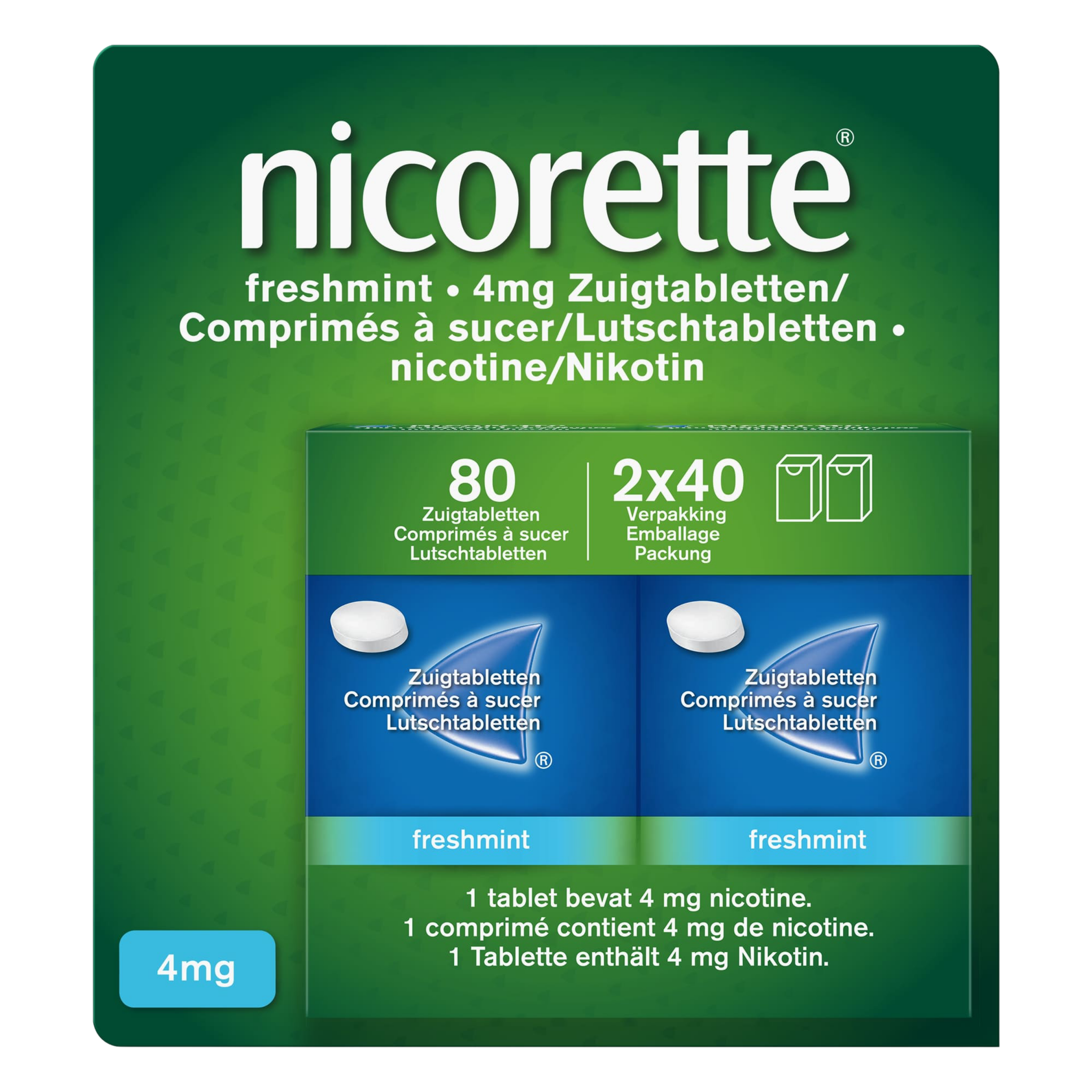 Nicorette Zuigtabletten Freshmint 4 MG Nicotine 80 stuks