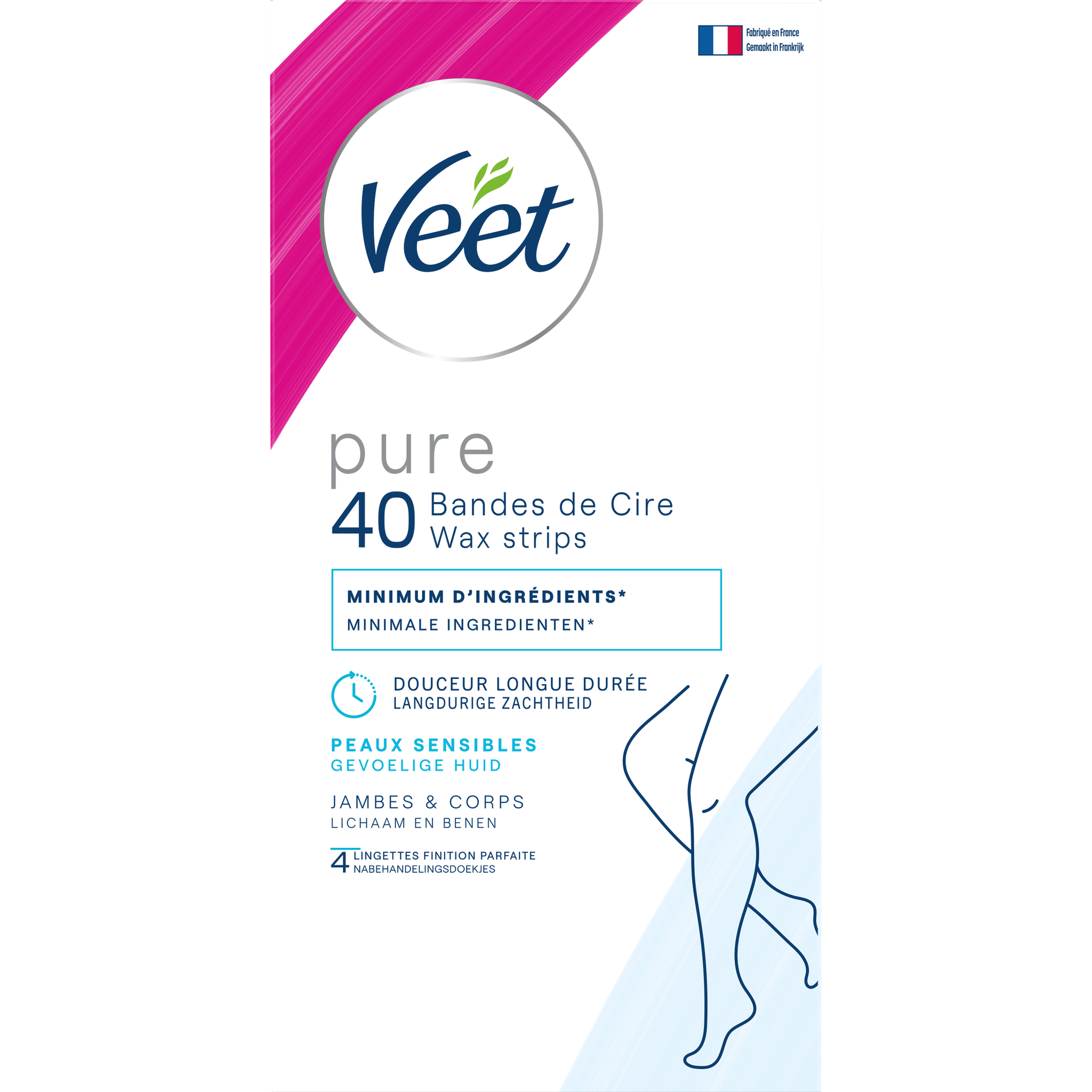 Veet Pure Easy-Gel Lichaam en Benen Waxstrips 40 stuks