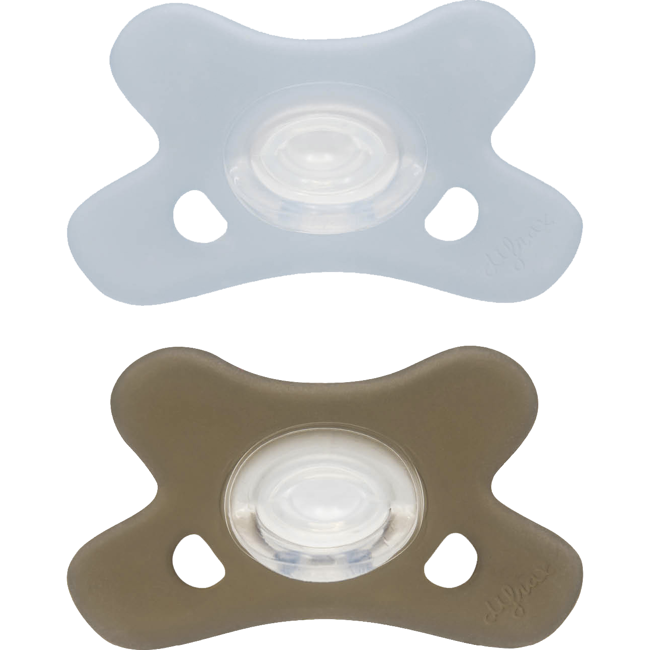 Difrax Fopspeen Natural Siliconen 0-6M Ice/Clay 2 stuks