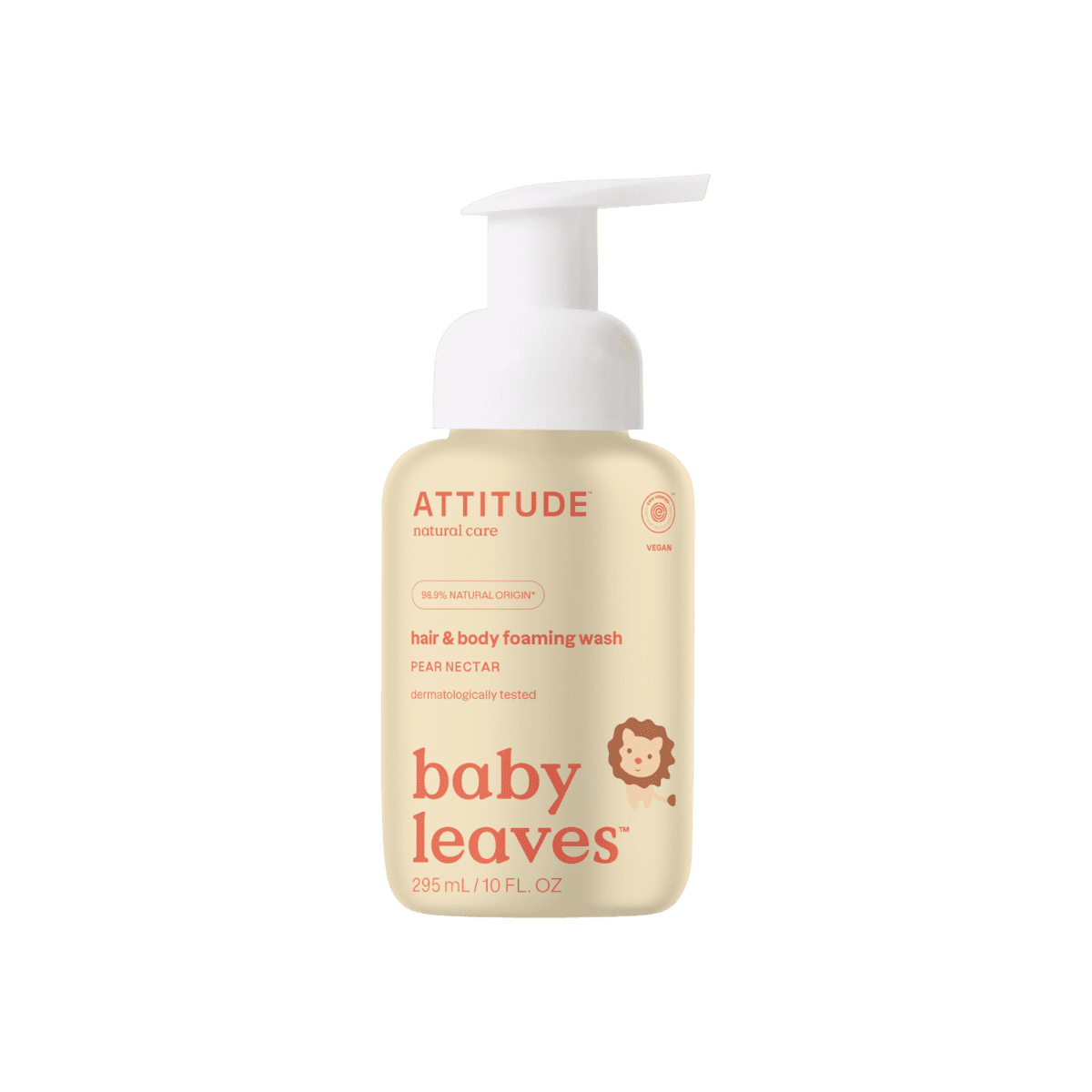 ATTITUDE Baby Leaves 2-in-1 Peer & Nectar Haar & Body Foaming Zeep 295 ML