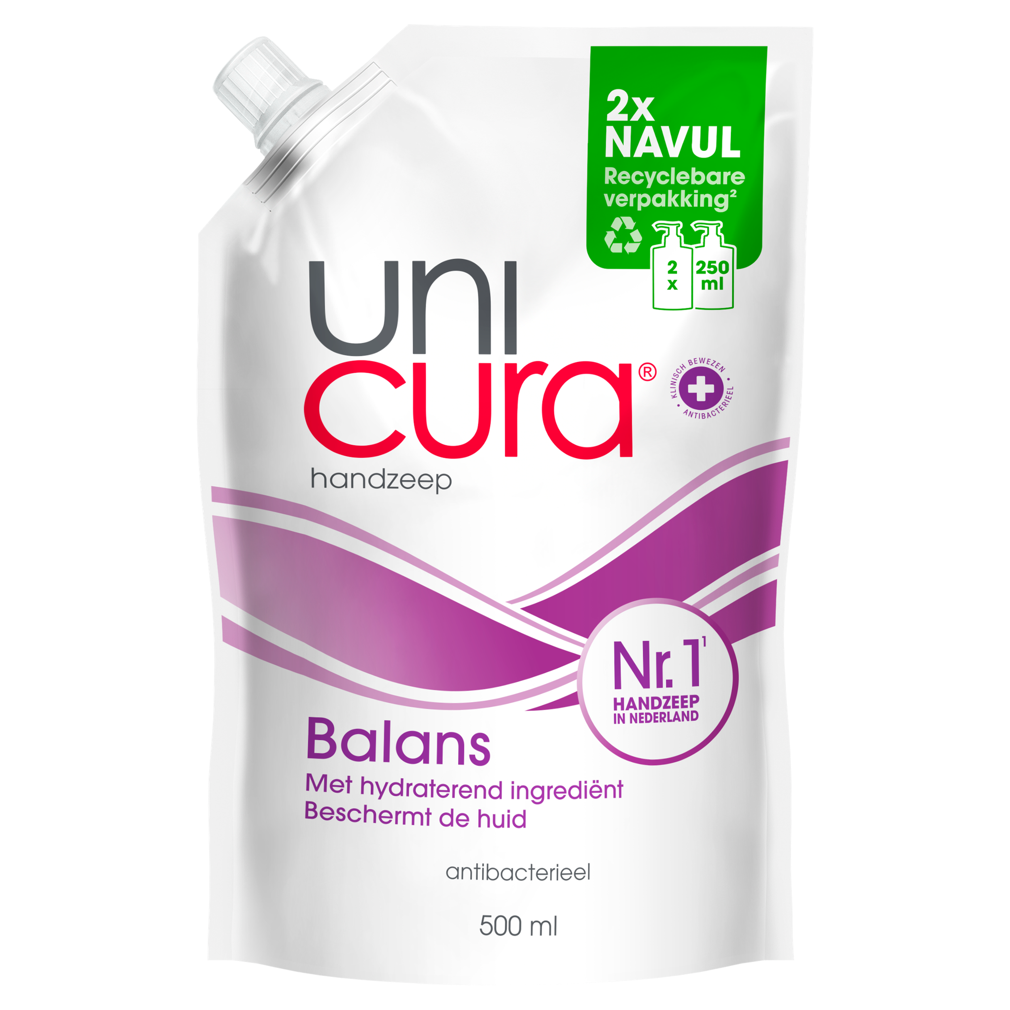 Unicura Balans Antibacteriële Handzeep Navulzak 500 ML