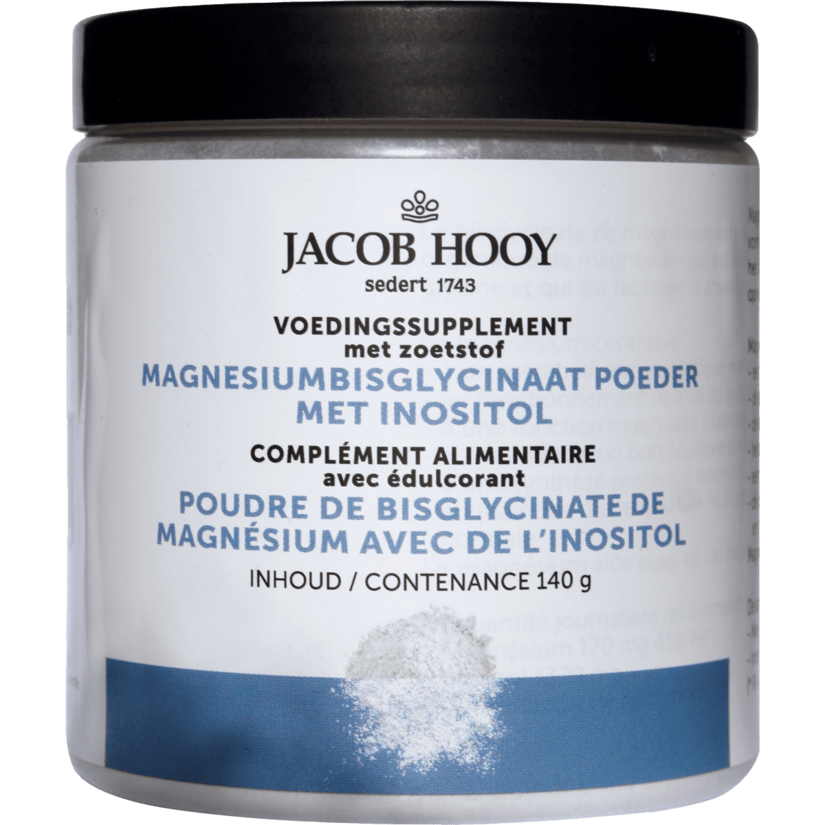 Jacob Hooy Magnesium Bisglycinaat Poeder 140 gram