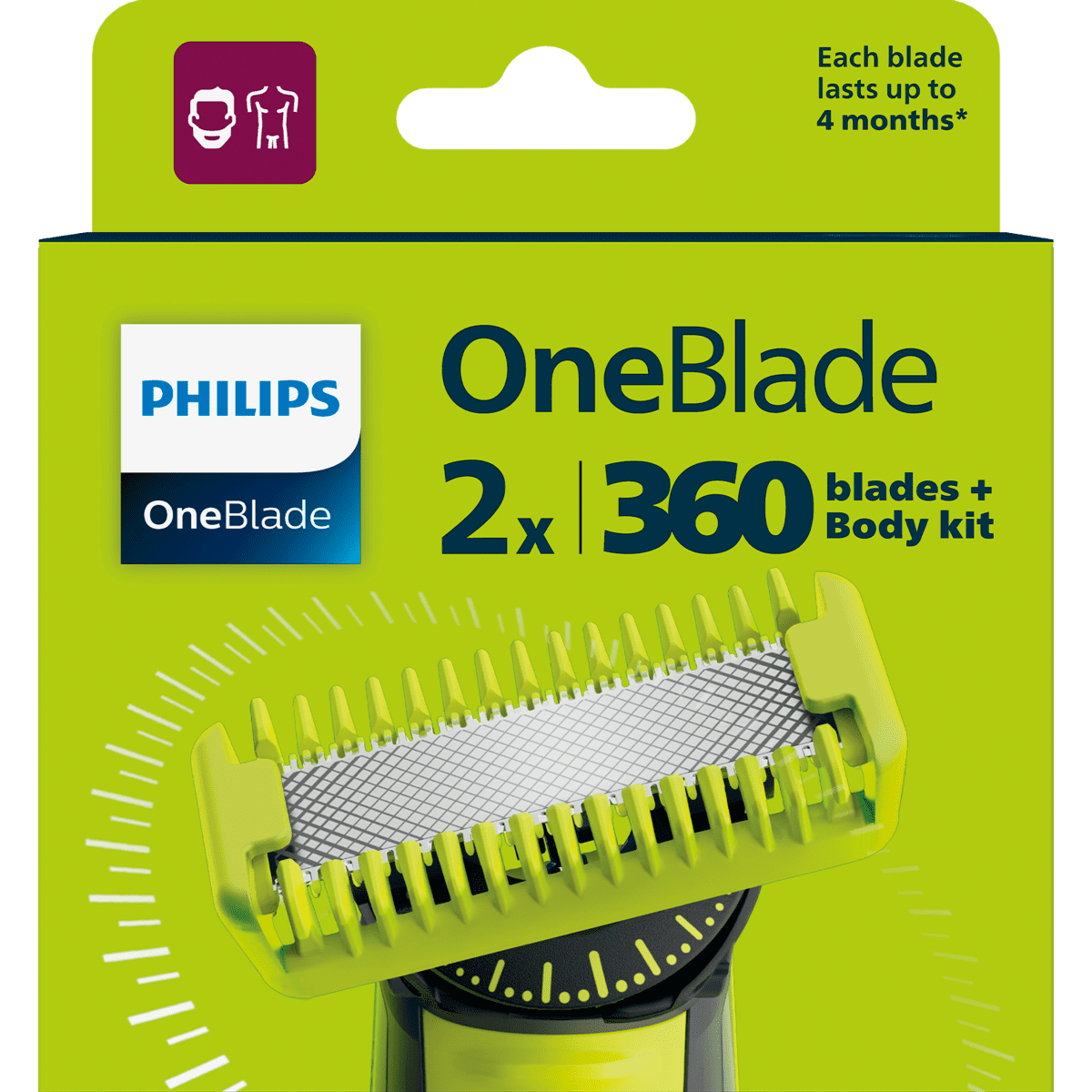 Philips OneBlade 360 Navulmesjes + Body kit QP624/50 2 stuks