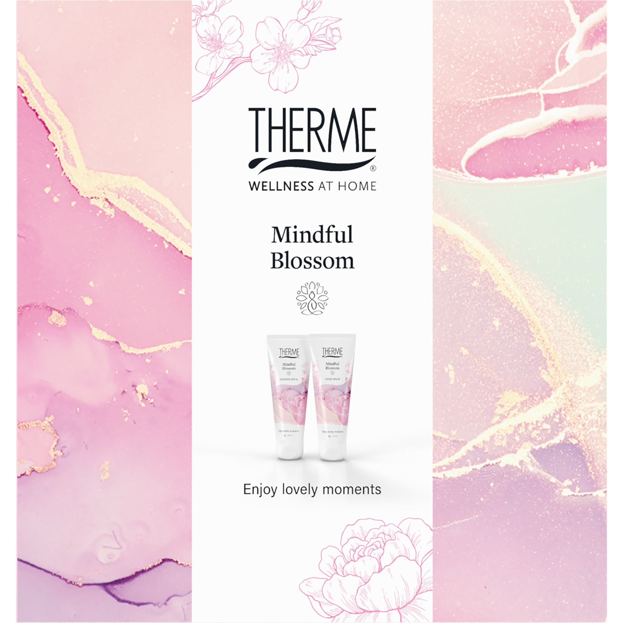 Therme Mindful Blossom Hand Balm + Shower Satin 75ml Geschenkset