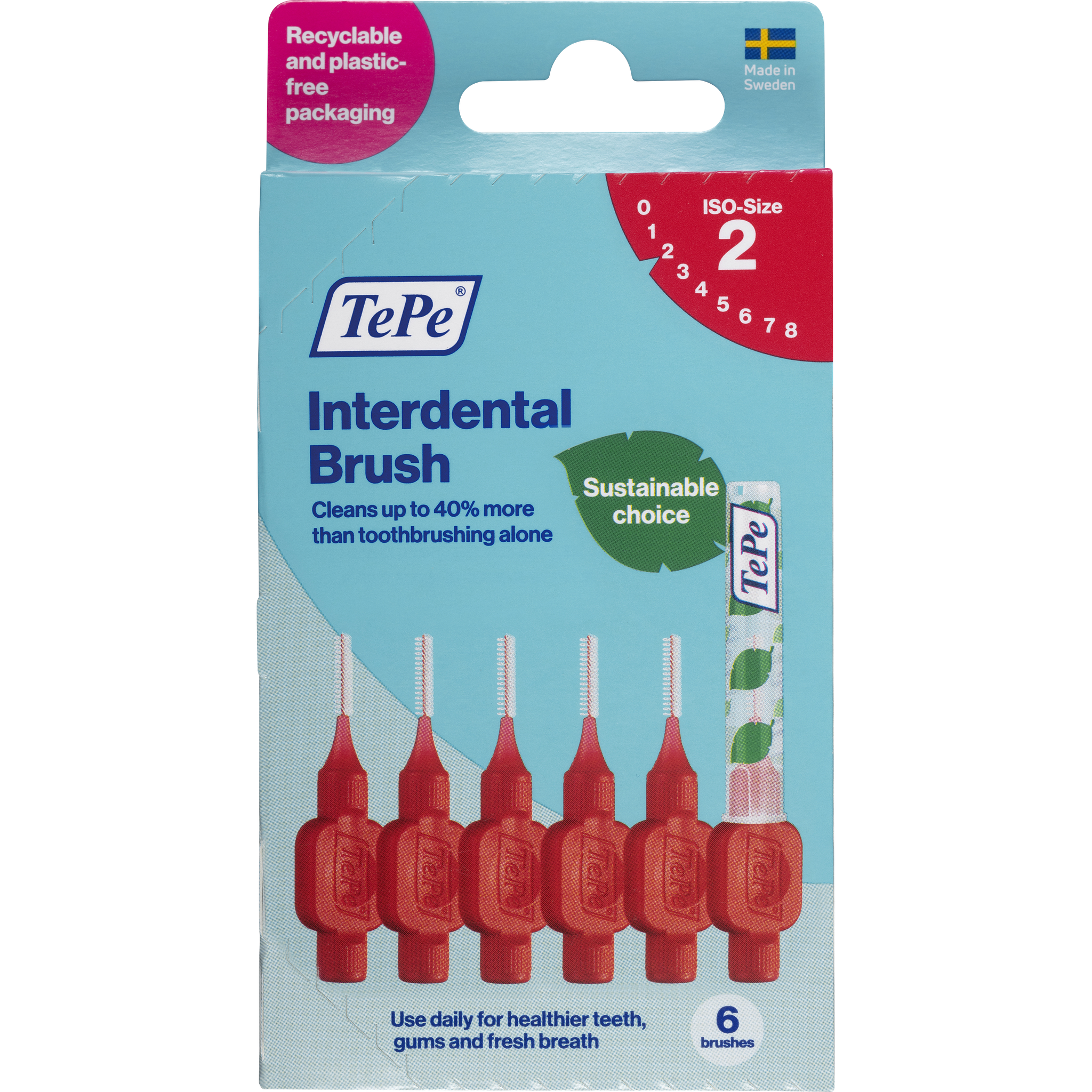 TePe Interdentale Ragers Original Rood ISO Maat 2 0,5 mm 6 stuks