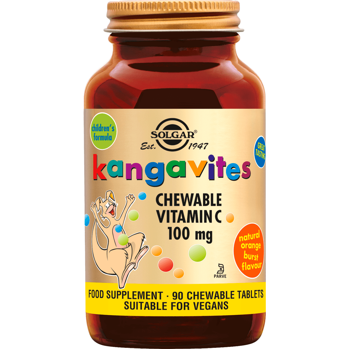 Solgar Kangavites Vitamine C 100 MG Kauwtabletten 90 stuks