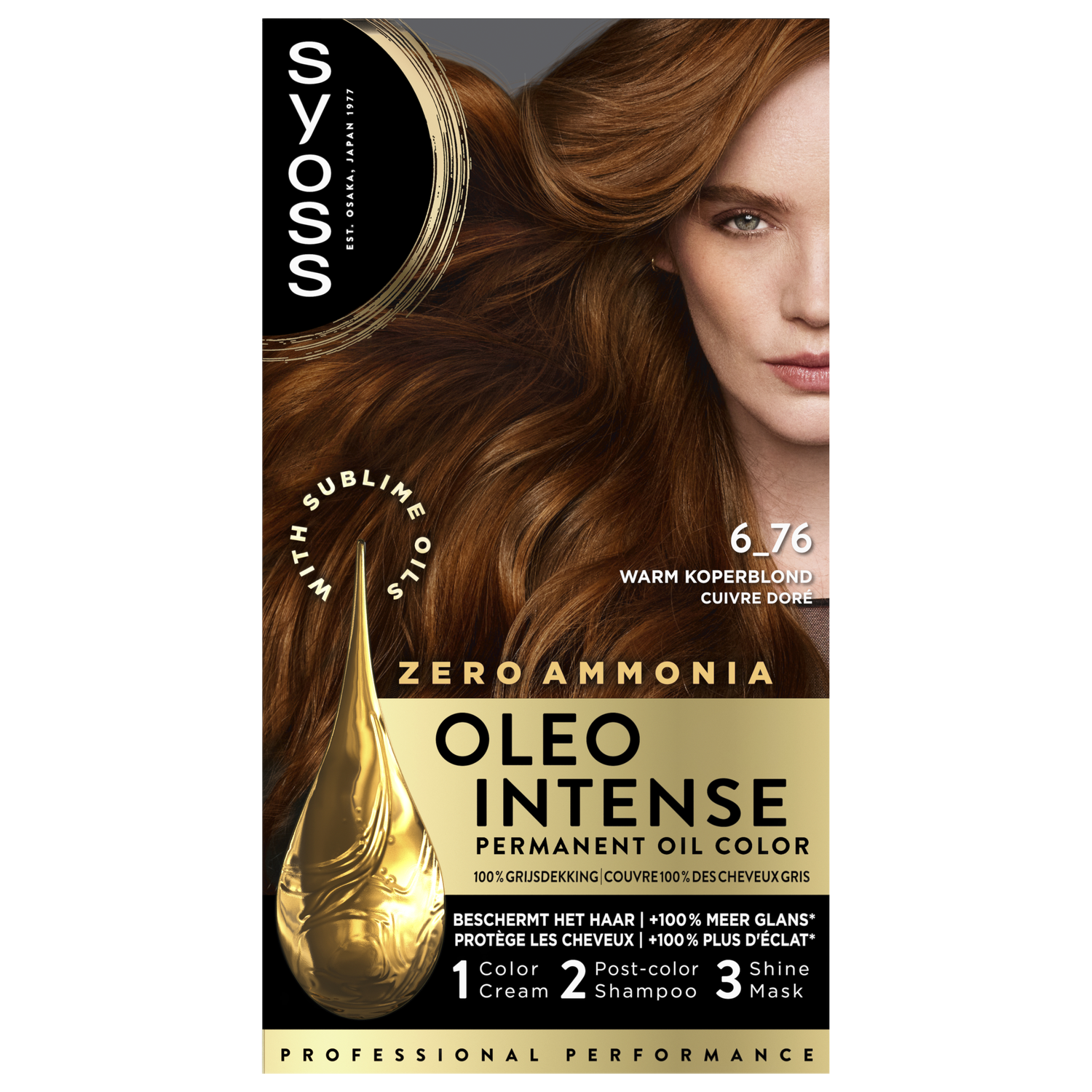 Syoss Oleo Intense Permanente Haarkleuring 6-76 Warm Koperblond/Cuivre Doré