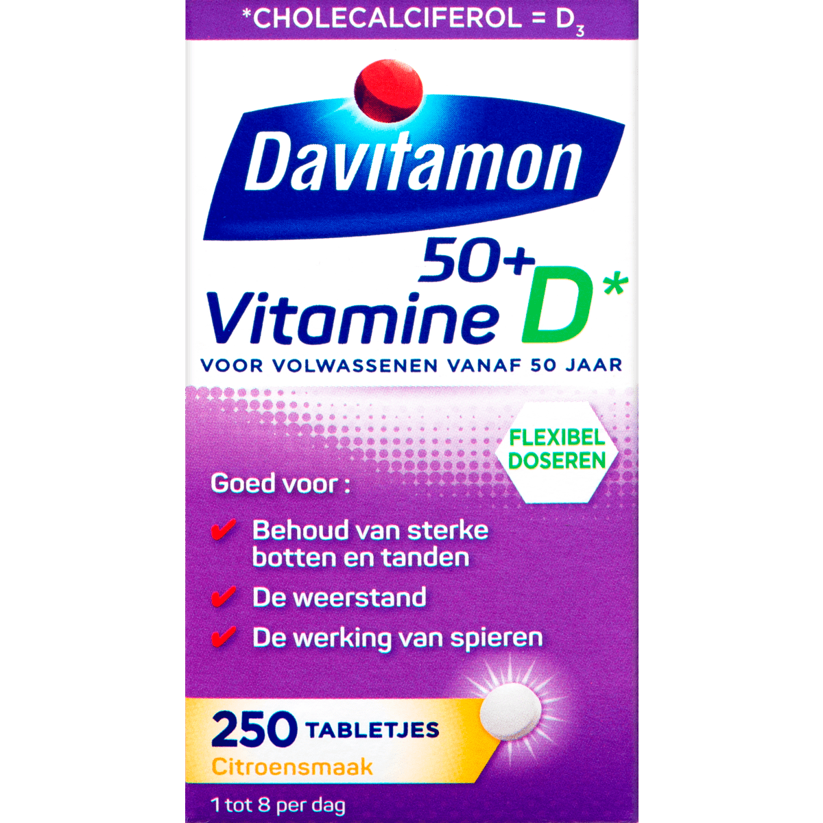 Davitamon Vitamine D 50+ Citroensmaak Tabletten 250 stuks