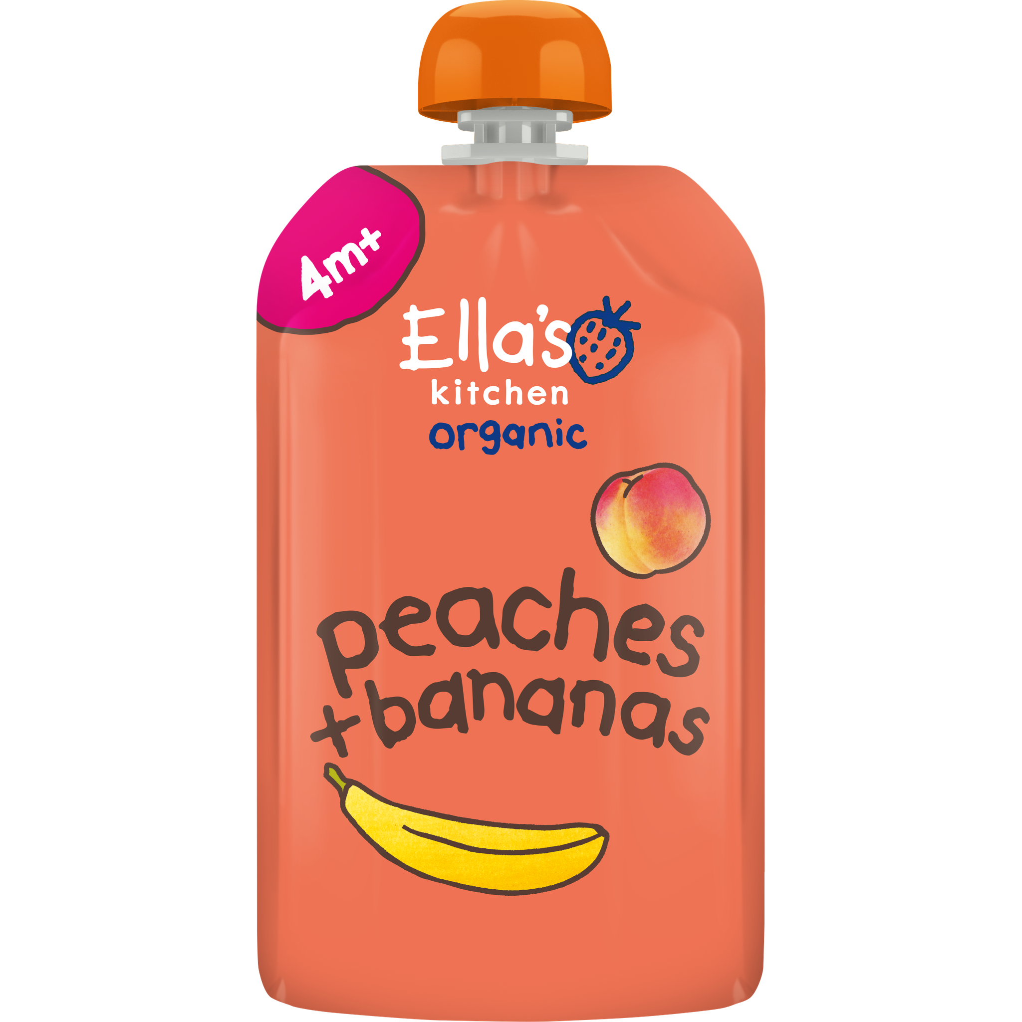 Ella's Kitchen Bio Knijpfruit Perzik Banaan 4+ Maanden 120 gram
