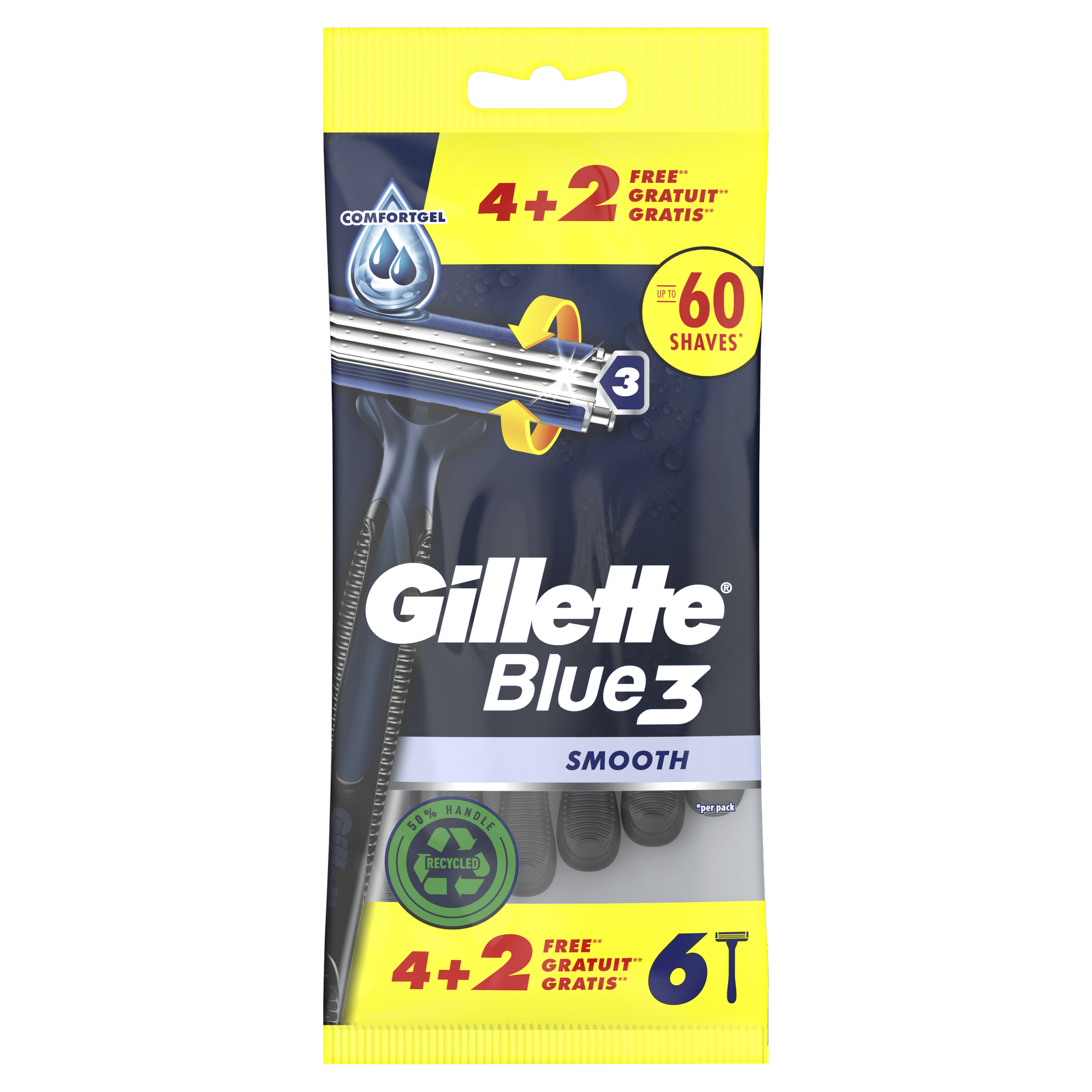 Gillette Blue3 Smooth Wegwerpmesjes 6 stuks
