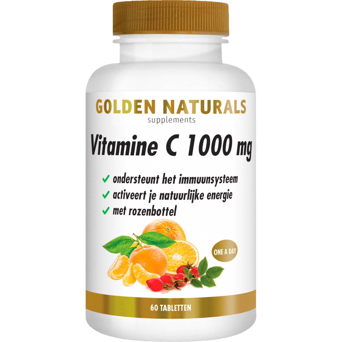 Golden Naturals Vitamine C 1000 MG met Rozenbottel Tabletten 60 stuks