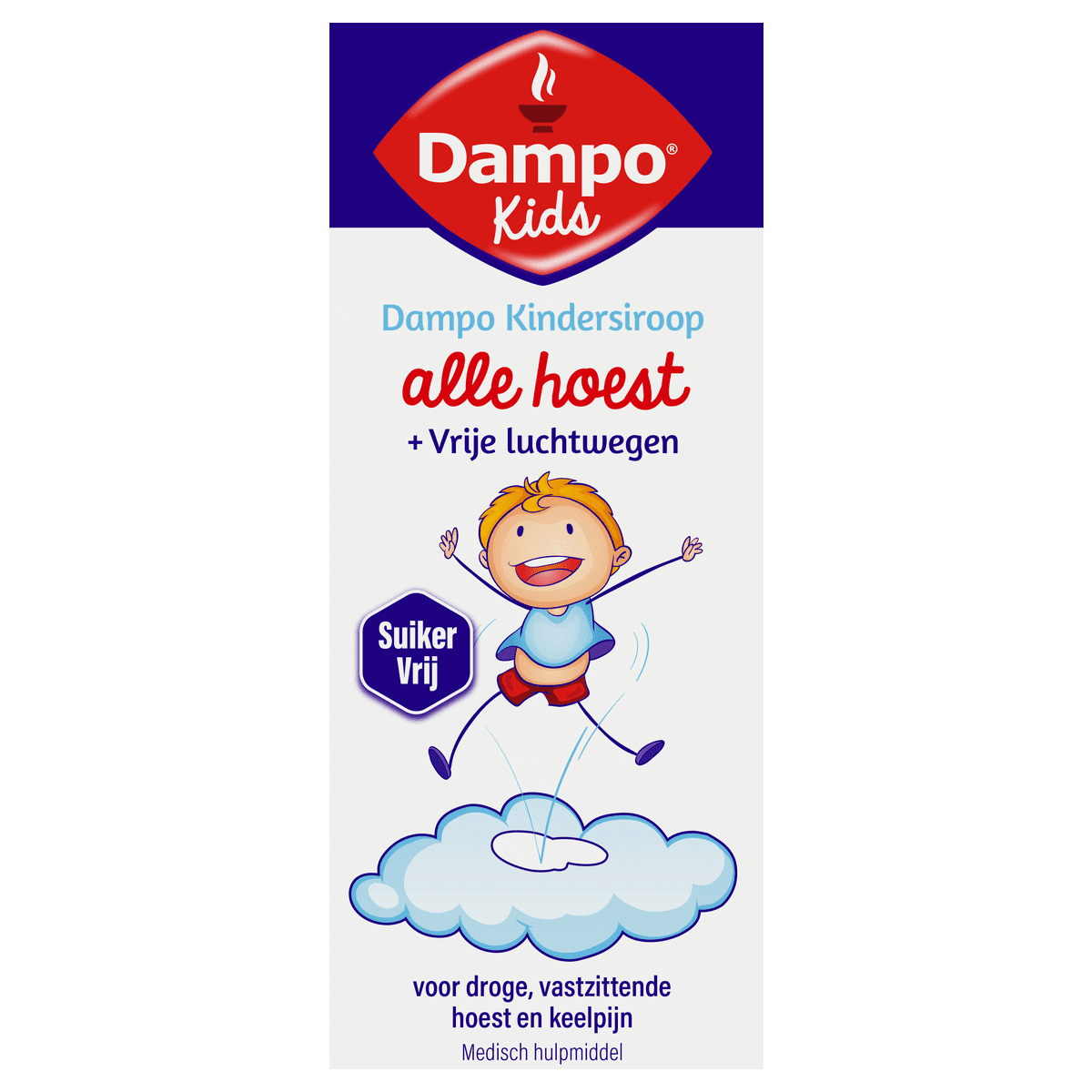 Dampo Kids Kindersiroop Alle Hoest En Vrije Luchtwegen Suikervrij 120 ML