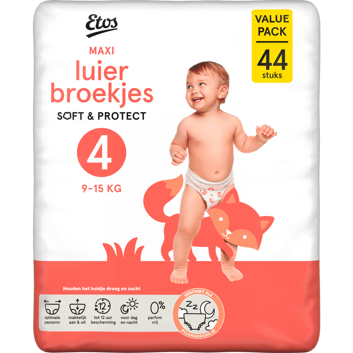 Etos Luierbroekjes Maxi Maat 4 9-15 kg Value Pack 44 stuks